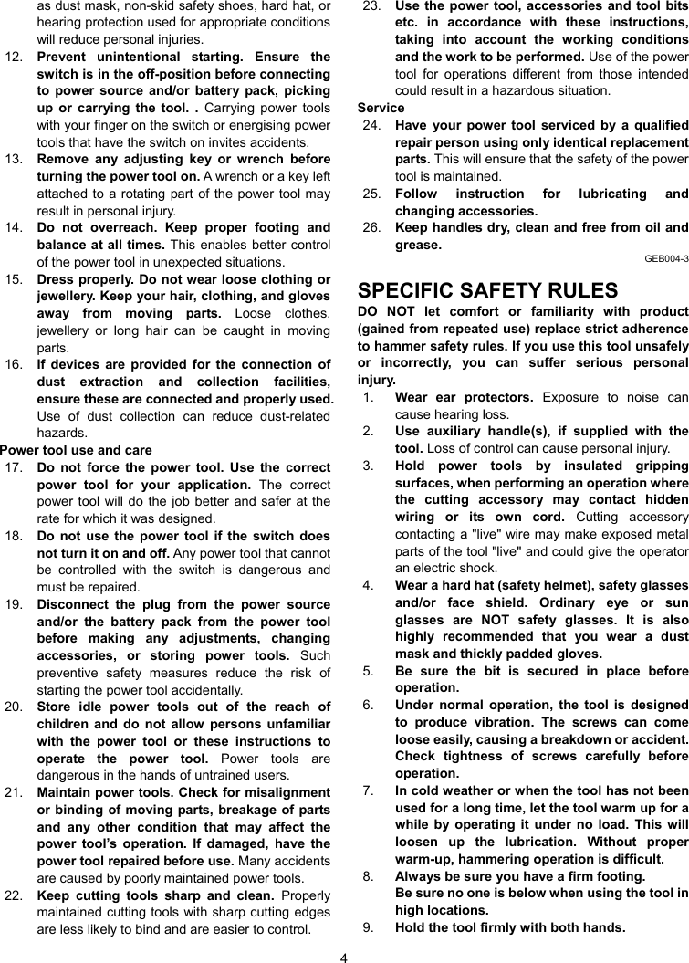 Page 4 of 12 - Makita Makita-Hm1203C-Owners-Manual Manual