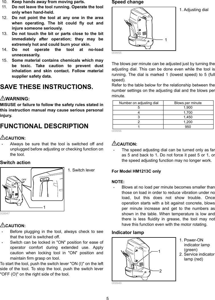 Page 5 of 12 - Makita Makita-Hm1203C-Owners-Manual Manual