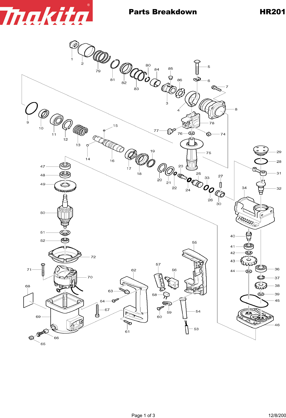 Page 1 of 3 - Makita Makita-Hr201-Users-Manual- Makita-hr201-users-manual