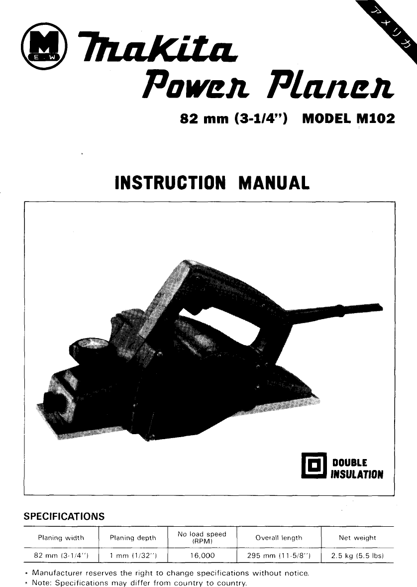 Page 1 of 12 - Makita Makita-M102-Users-Manual-  Makita-m102-users-manual