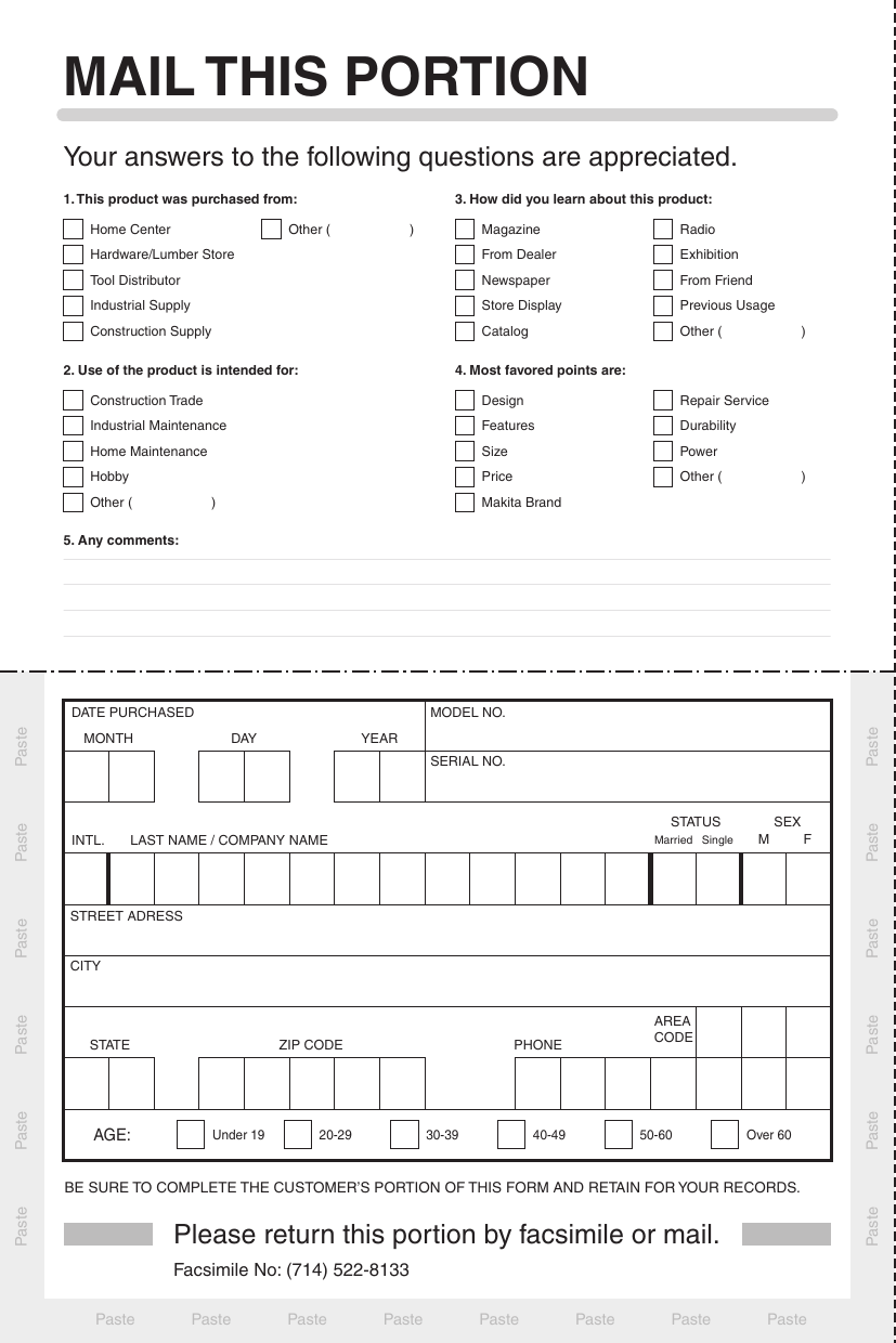 Page 10 of 12 - Makita Makita-Recipro-Saw-Jr3000Vt-Jr3000Vt-Users-Manual-  Makita-recipro-saw-jr3000vt-jr3000vt-users-manual