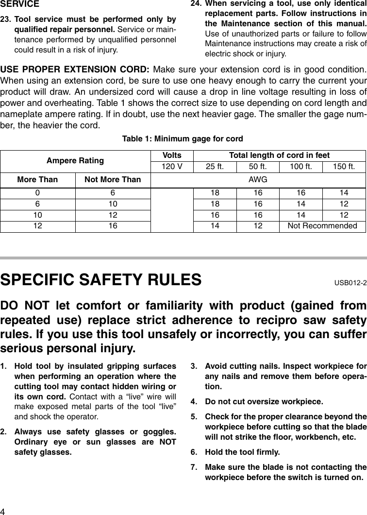 Page 4 of 12 - Makita Makita-Recipro-Saw-Jr3000Vt-Jr3000Vt-Users-Manual-  Makita-recipro-saw-jr3000vt-jr3000vt-users-manual