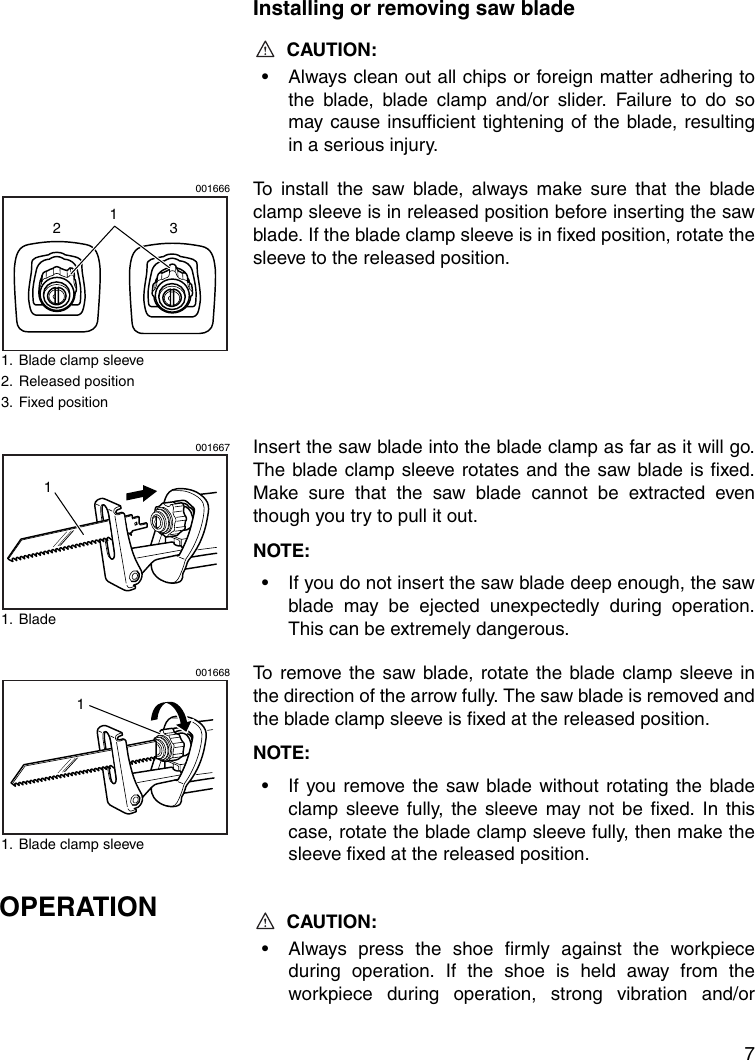 Page 7 of 12 - Makita Makita-Recipro-Saw-Jr3000Vt-Jr3000Vt-Users-Manual-  Makita-recipro-saw-jr3000vt-jr3000vt-users-manual