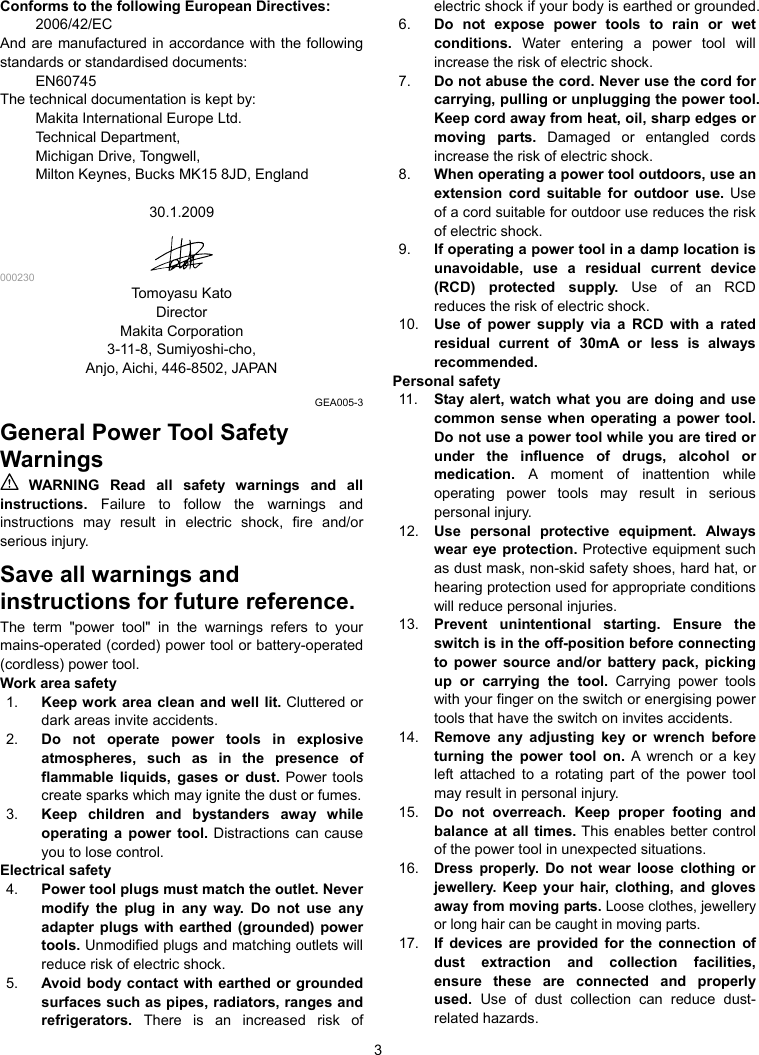 Page 3 of 12 - Makita RP0900 Manual User  To The 0976b505-9f8b-44a2-ace3-fc1125956a1b