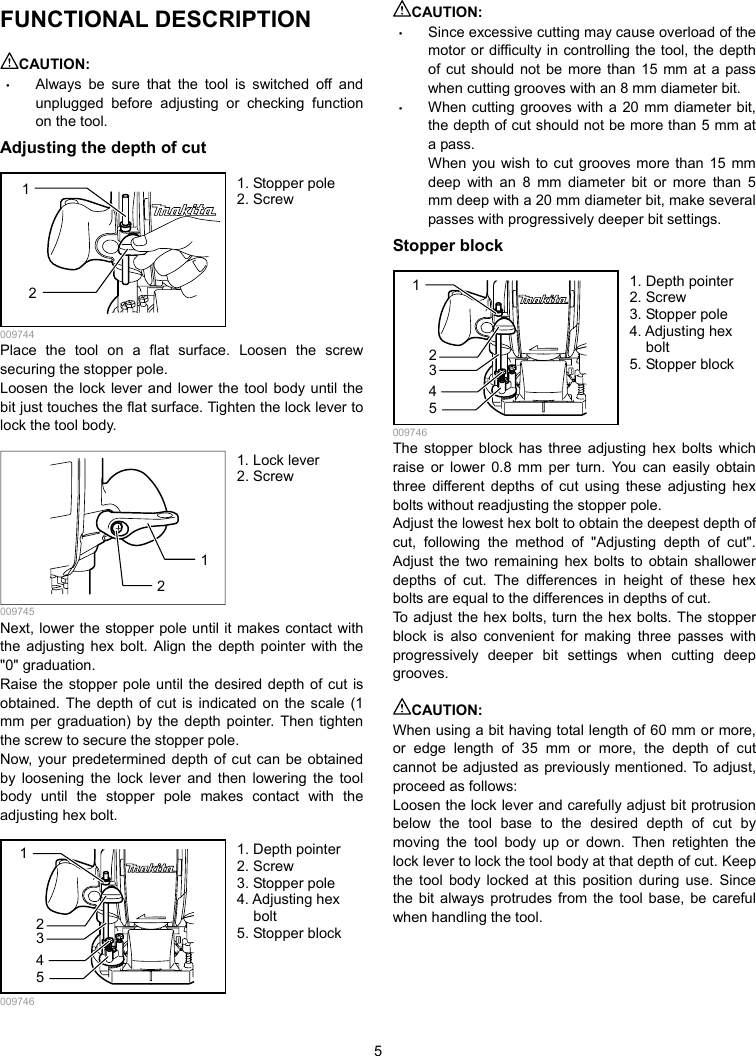 Page 5 of 12 - Makita RP0900 Manual User  To The 0976b505-9f8b-44a2-ace3-fc1125956a1b