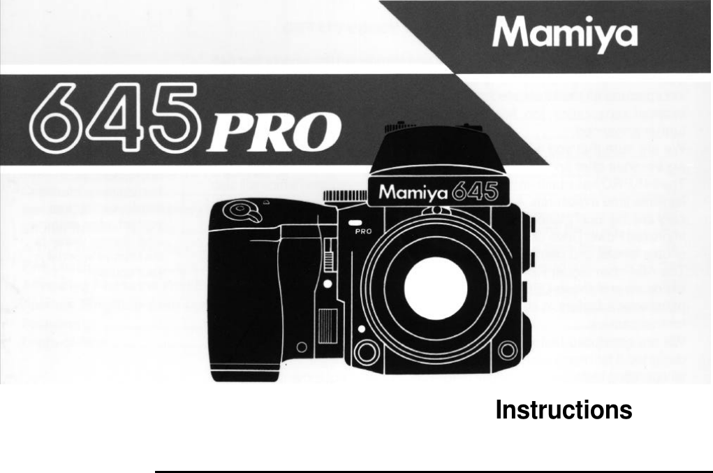Mamiya 645 Pro instrucciones de guía de bolsillo práctico