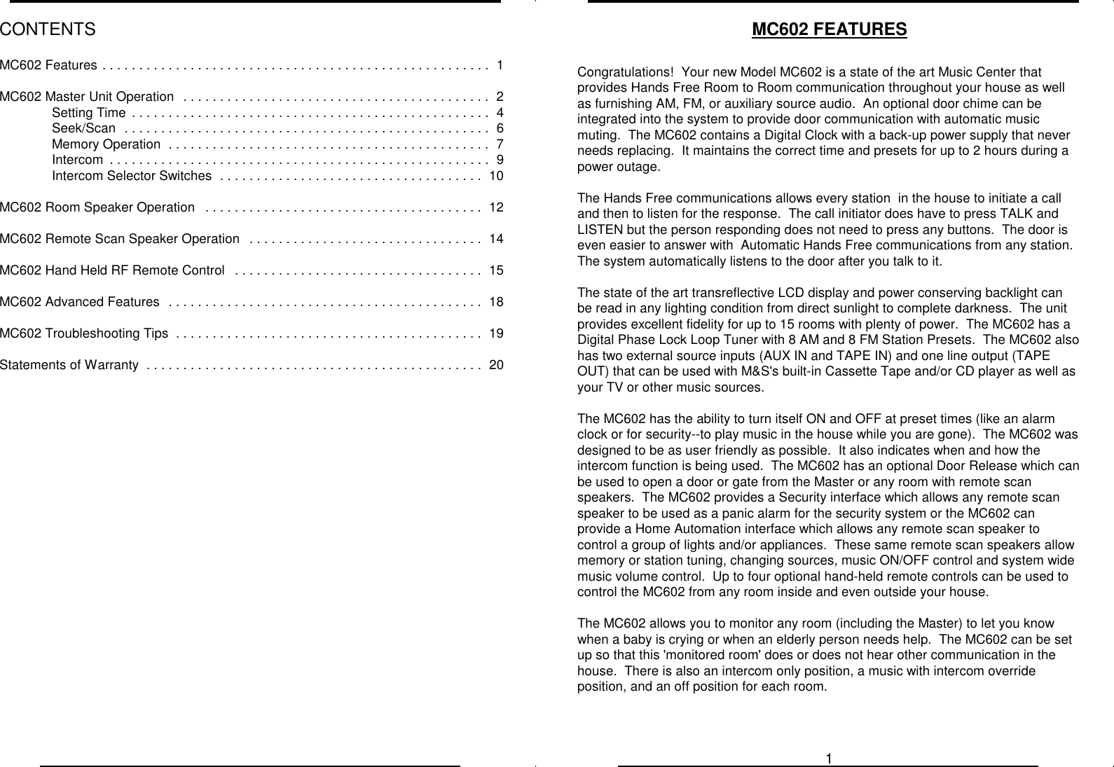 Page 2 of 12 - Mands-Systems Mands-Systems-Mc602-Users-Manual-  Mands-systems-mc602-users-manual