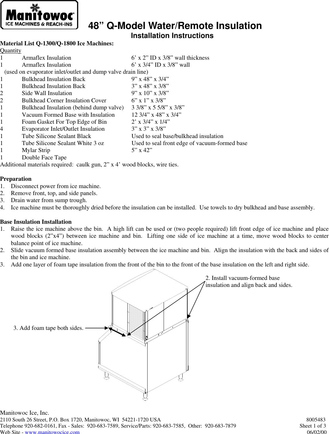 Page 1 of 3 - Manitowoc-Ice Manitowoc-Ice-Q-1300-Users-Manual-  Manitowoc-ice-q-1300-users-manual