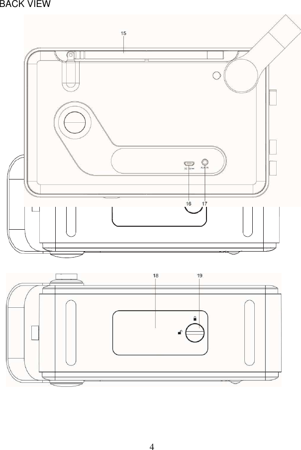  4   BACK VIEW   BOTTOM VIEW       