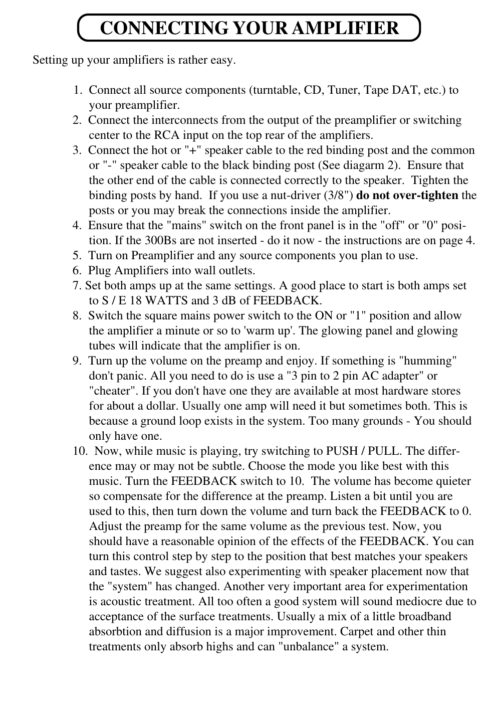Page 6 of 11 - Manley-Labs Manley-Labs-Triode-Se-Pp-300B-Users-Manual-  Manley-labs-triode-se-pp-300b-users-manual