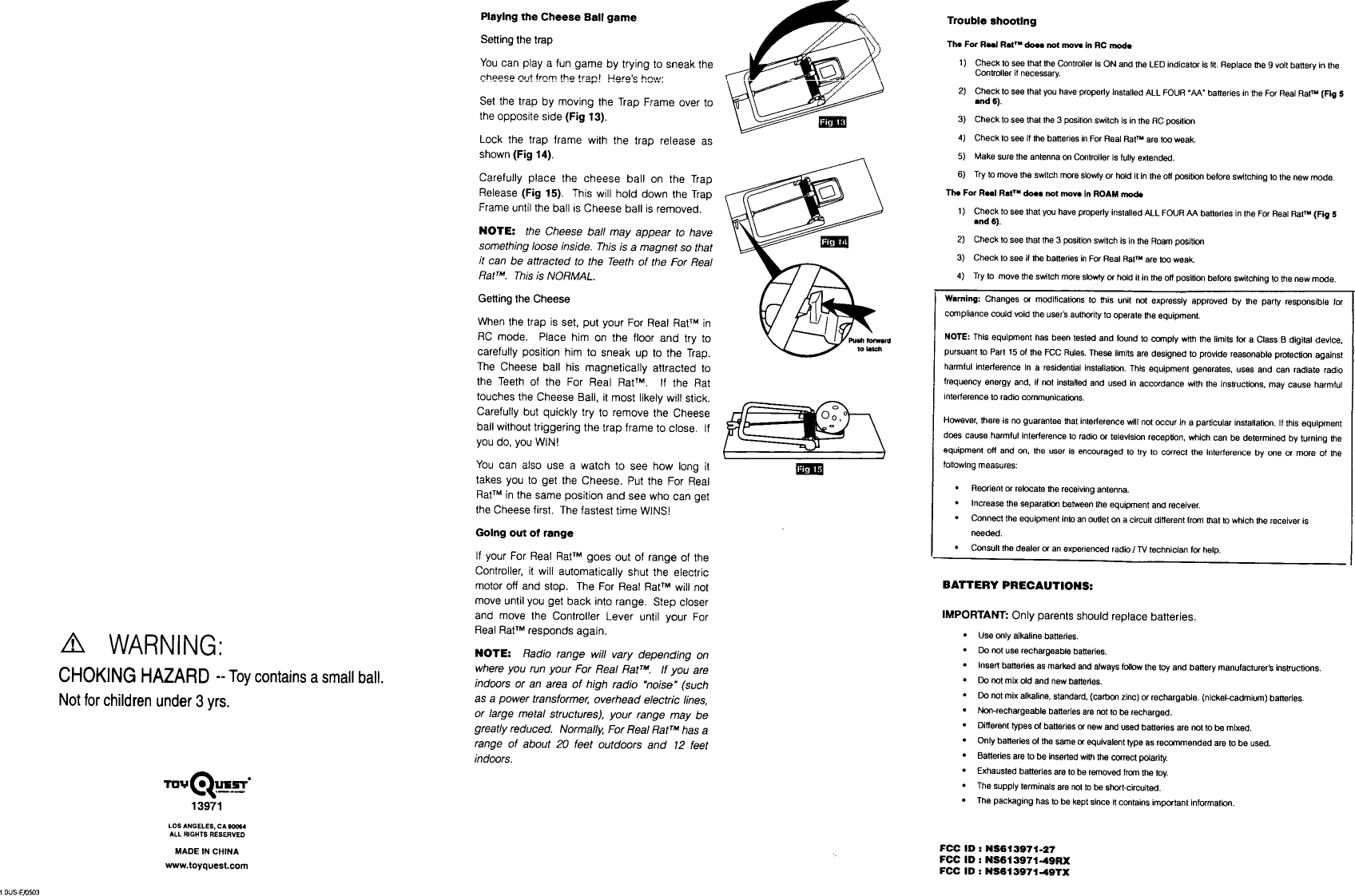 Manley Toys 13971-49TX RC Rat User Manual