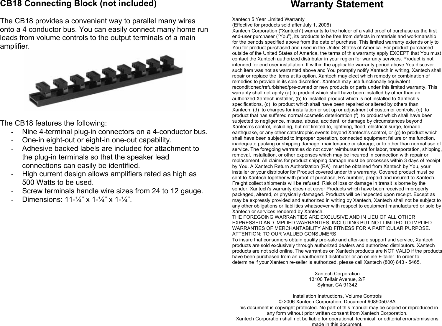 Page 10 of 10 - 195 Xvc Series - 08905078A User Manual