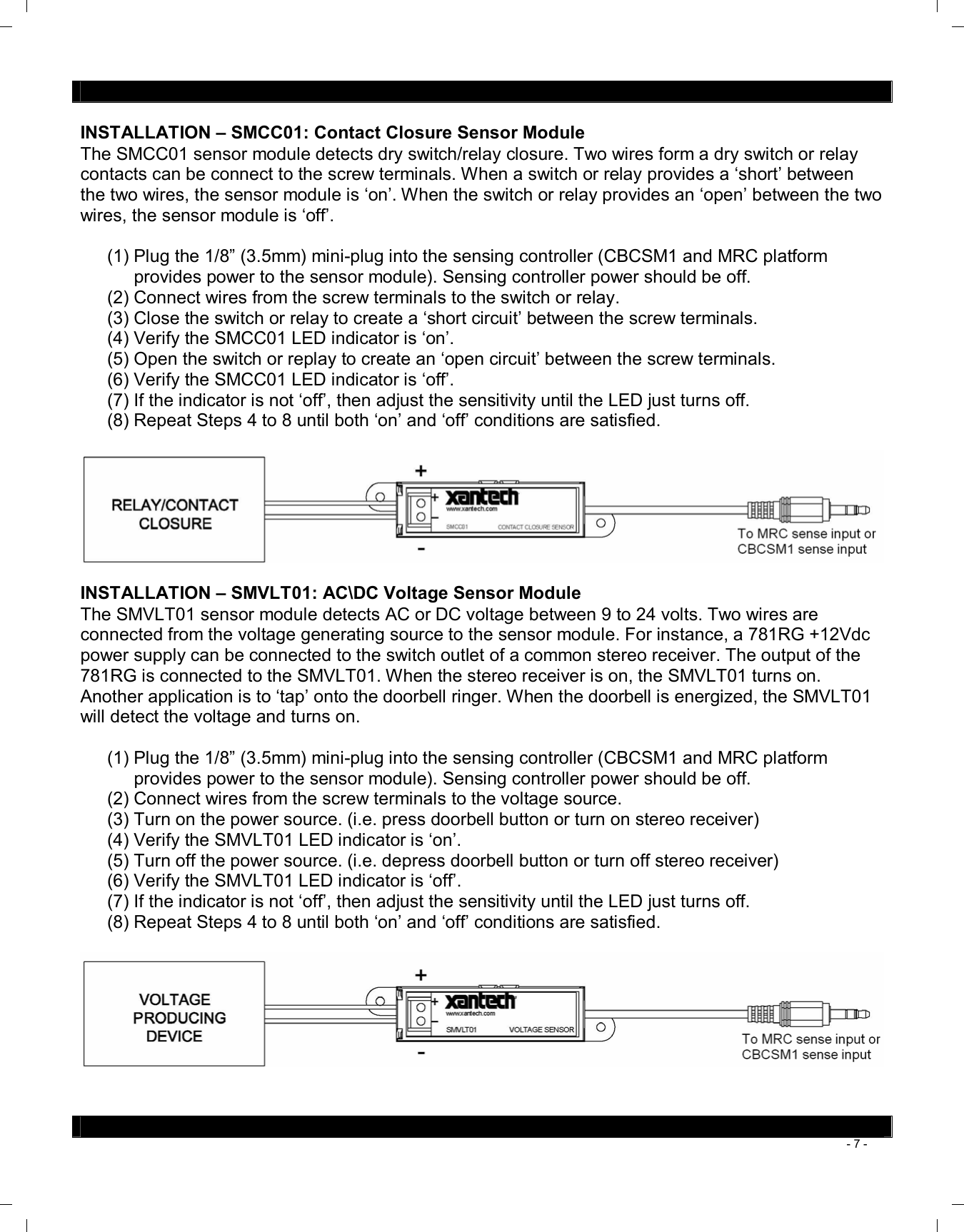 Page 7 of 8 - 235 Sensormodules - 08905072A User Manual Sensor Modules
