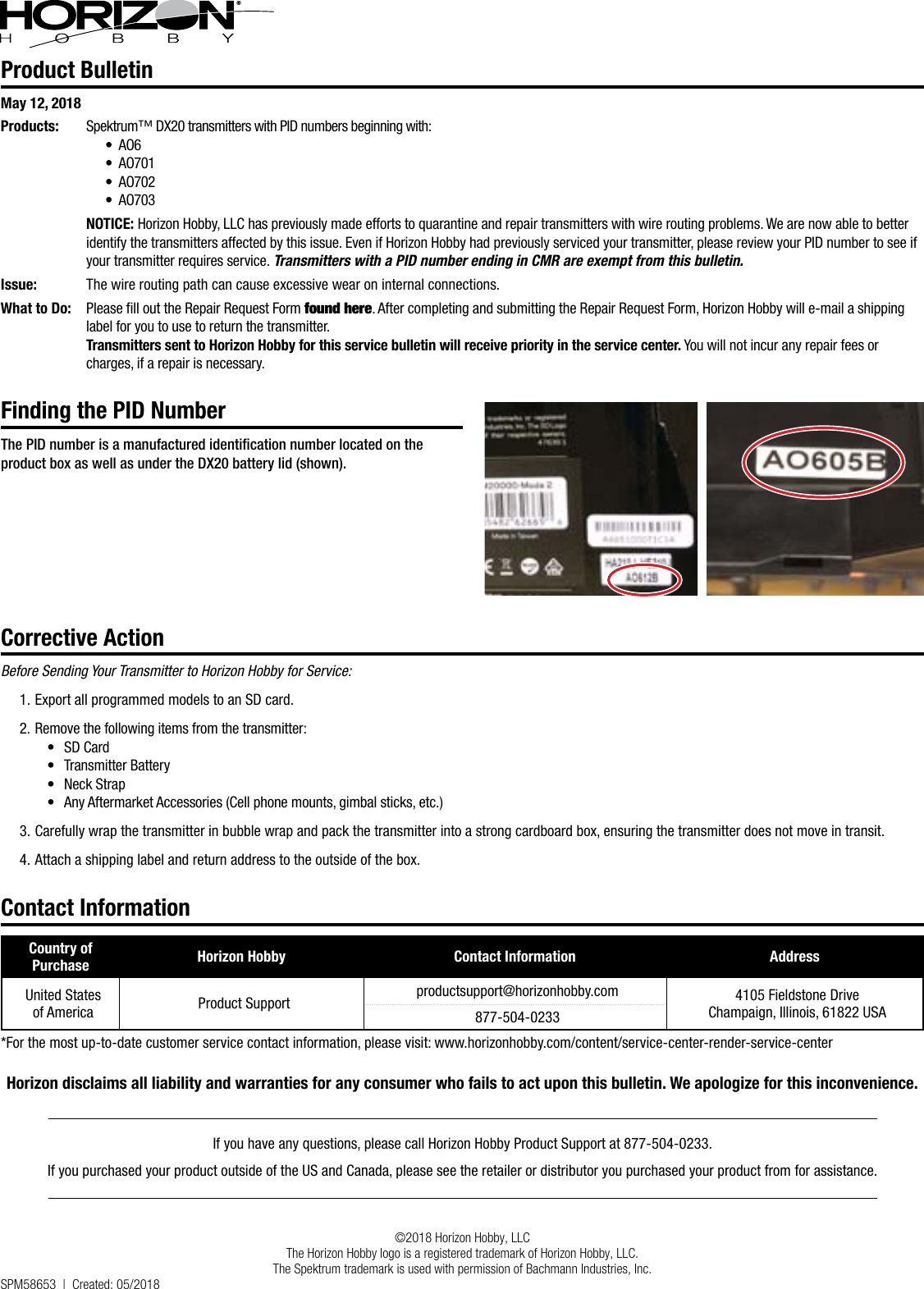 Page 1 of 1 - 58653 SPM20000 DX20 Bulletin