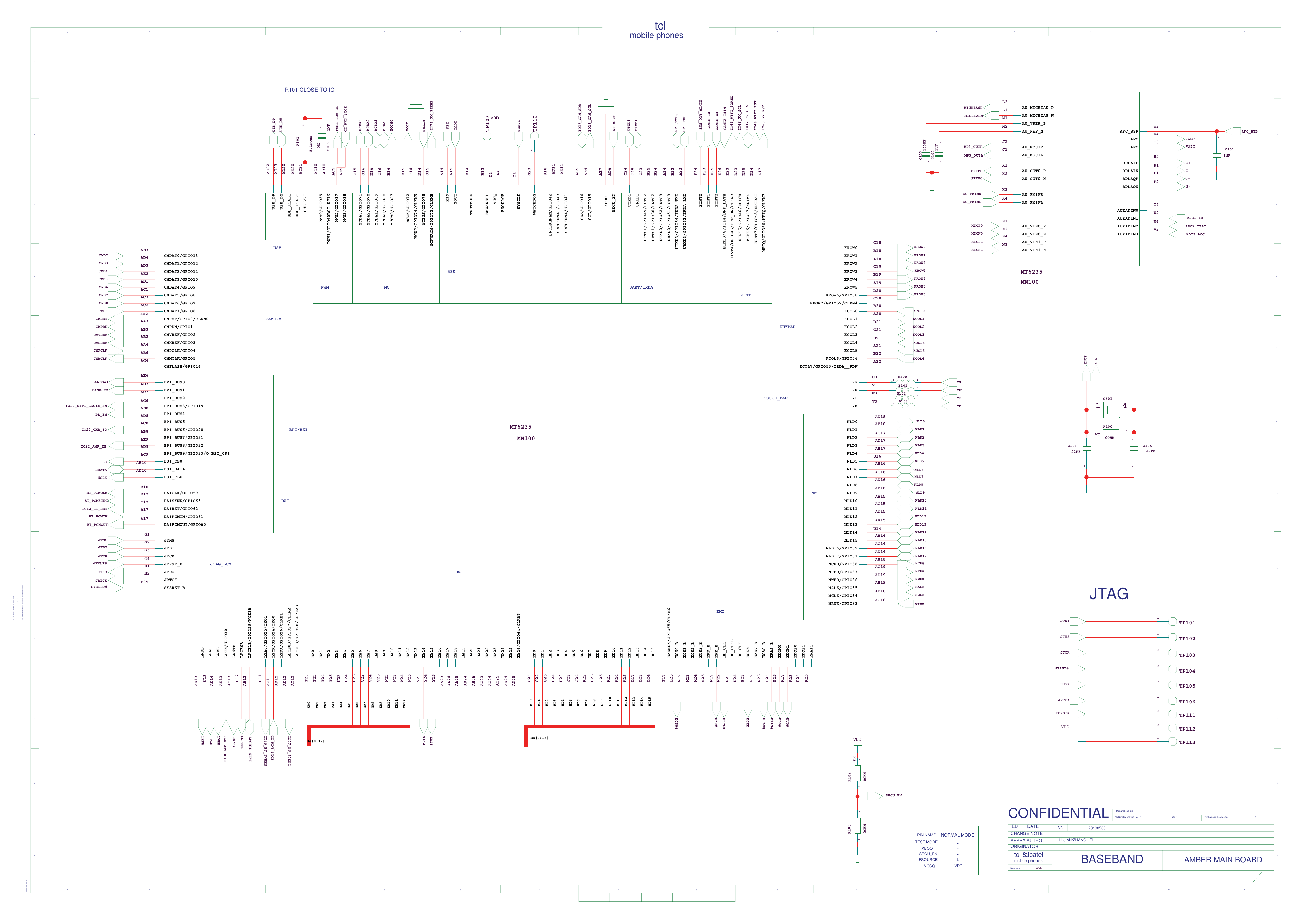 Page 1 of 10 - Amber Alcatel One Touch-806D Circuit Diagram