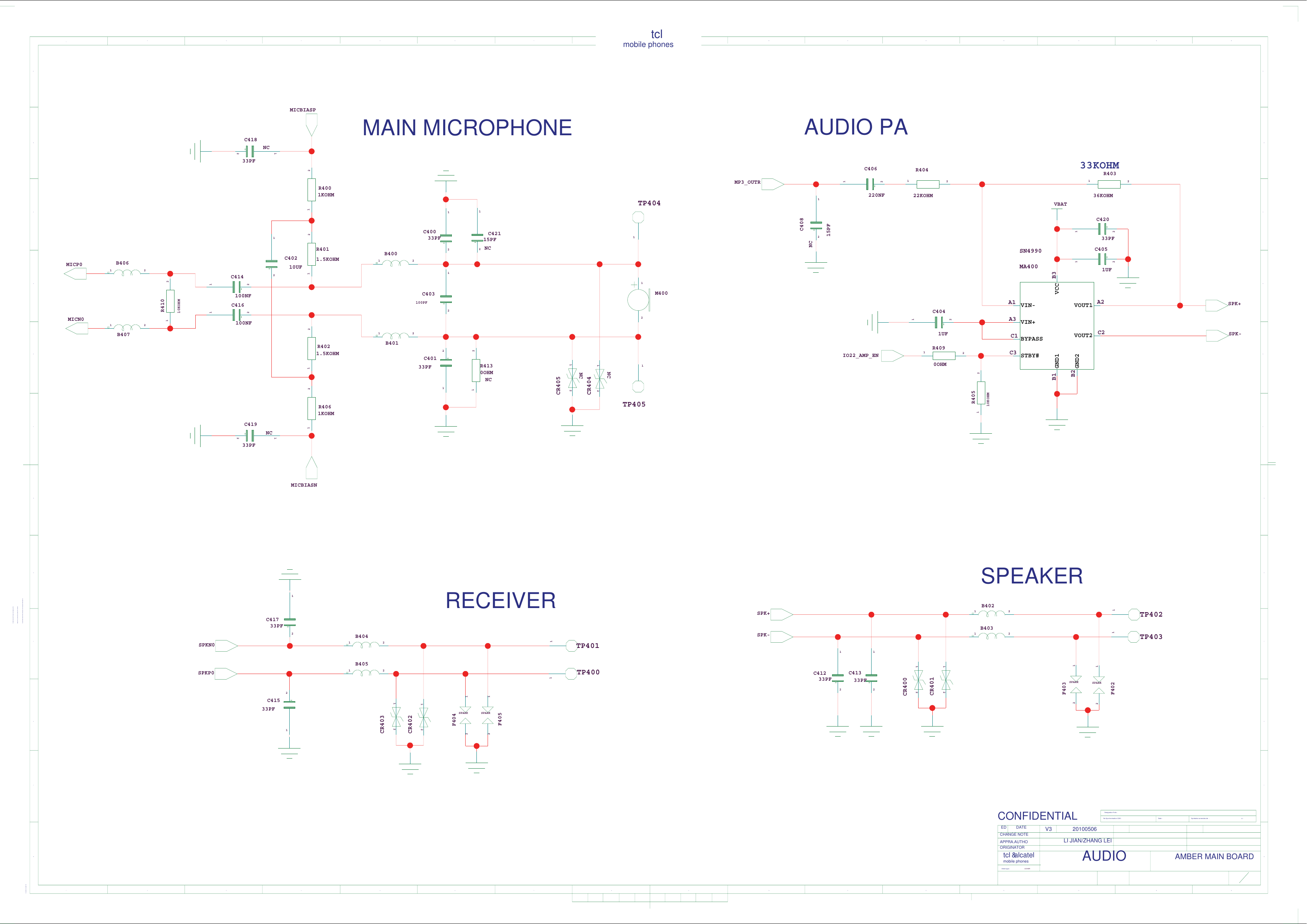 Page 4 of 10 - Amber Alcatel One Touch-806D Circuit Diagram