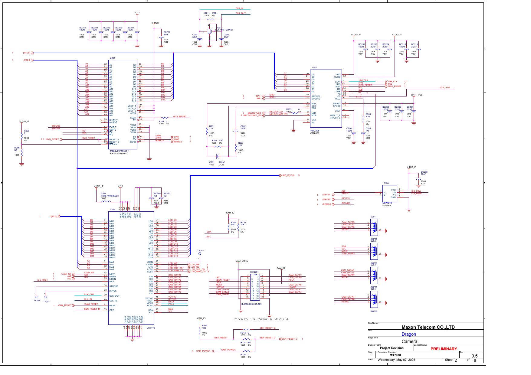 Page 3 of 9 - MX_7970_VER05 Amoisonic DA8 Schematic