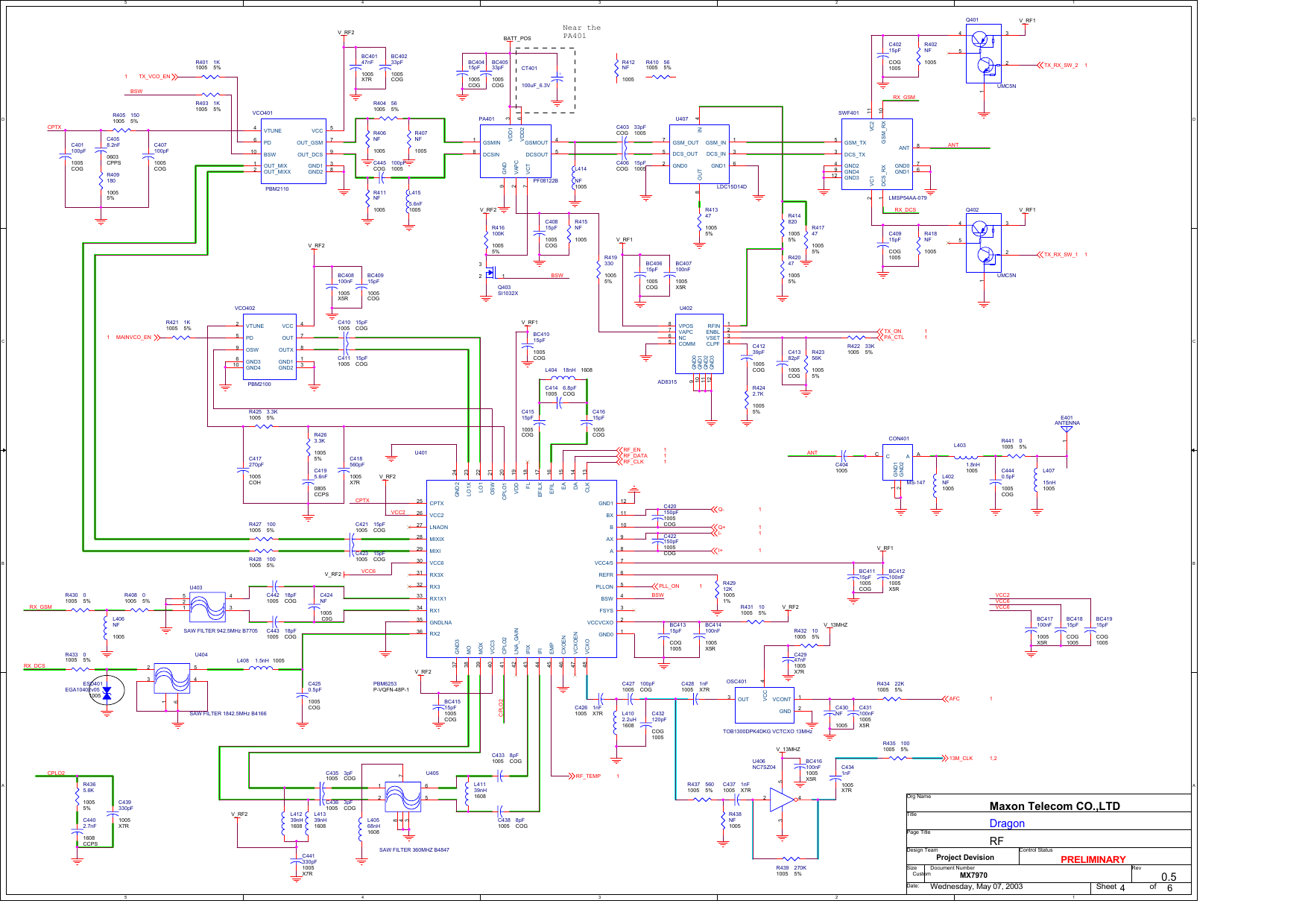Page 5 of 9 - MX_7970_VER05 Amoisonic DA8 Schematic