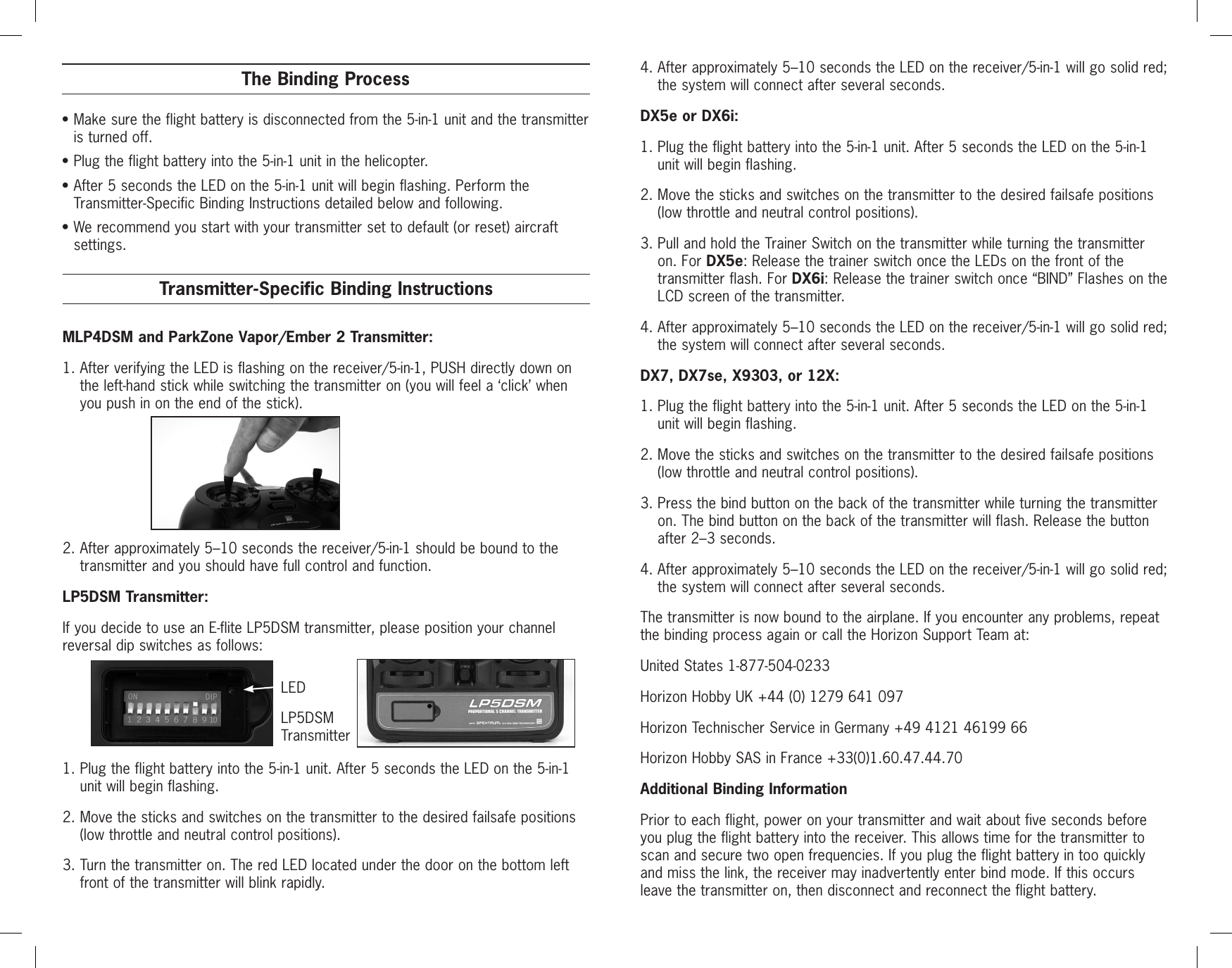 Page 2 of 2 - EFLH2580 Bind Instructions