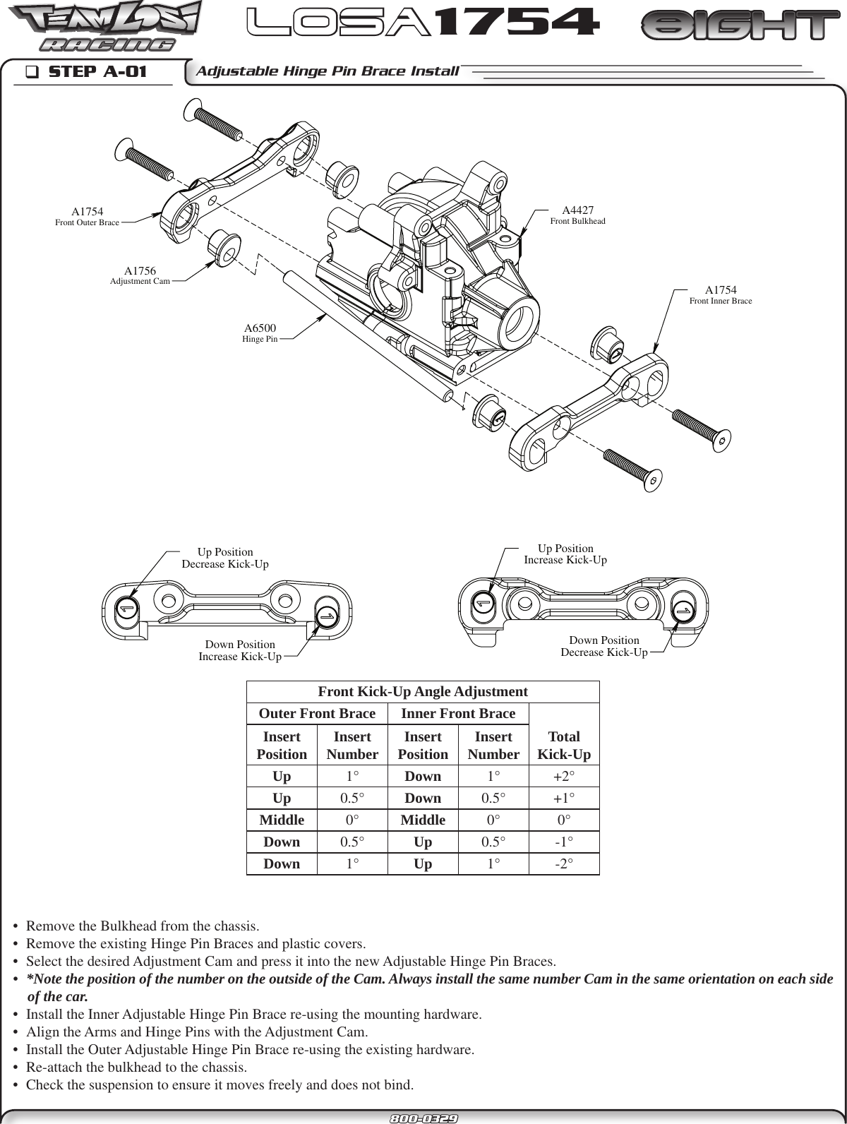 800 0329 01_8 Adjustable Front HP Brace Installation (LOSA1754