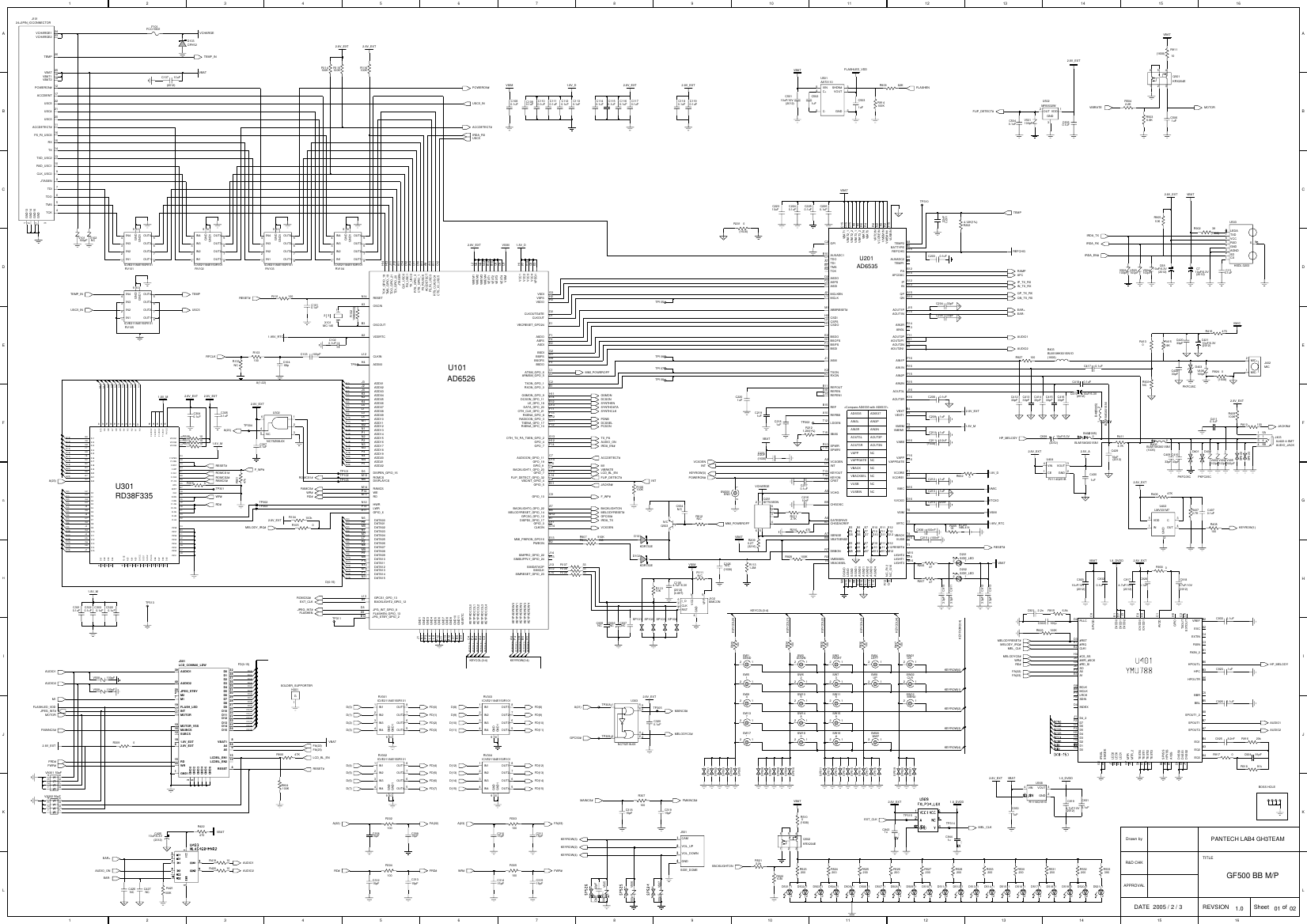 Page 1 of 4 - GF500_SCHEMATICS_V1.0(0203) Pantech GF500 Schematics