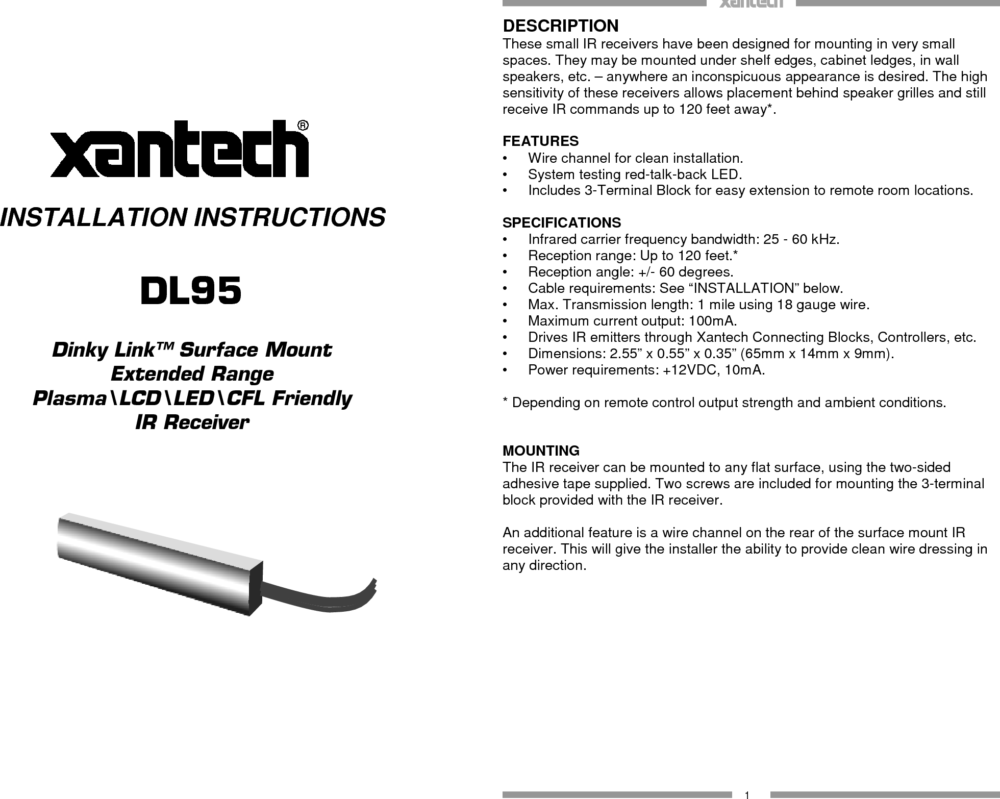 Page 1 of 3 - Pdf Dl95 Installation-Guide 08905296A - Booklet User Manual