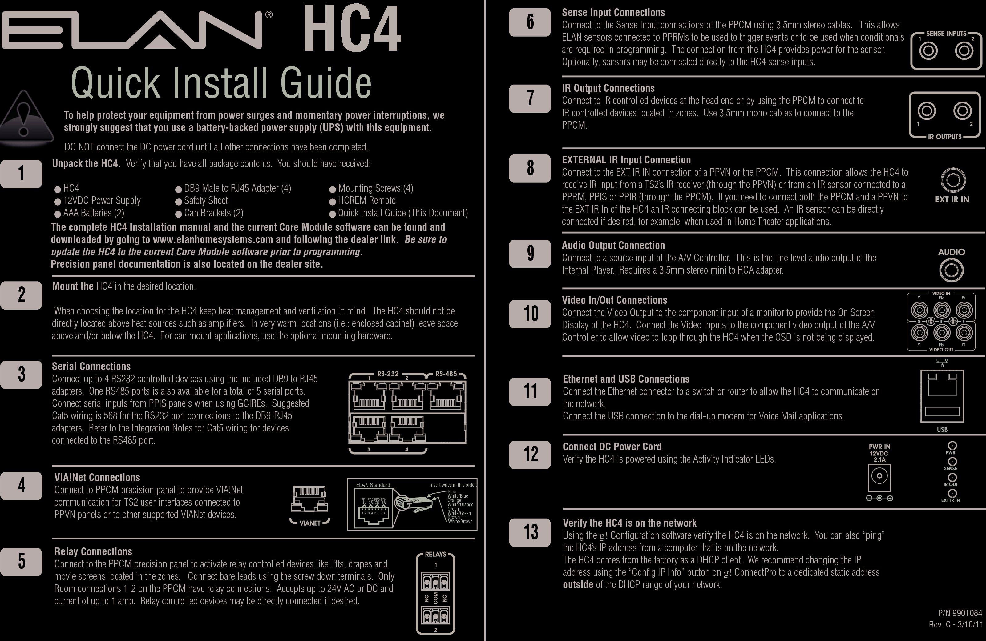 Page 1 of 2 - Pdf Hc4 Quick-Install-Guide Quick Install Guide Rev C P#9901084 User Manual