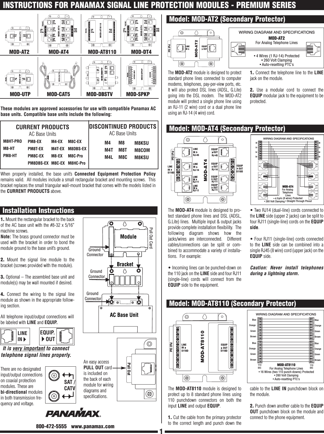 Page 1 of 2 - Pdf Signal Line Protection Module Manual INS0769 REV. C  User