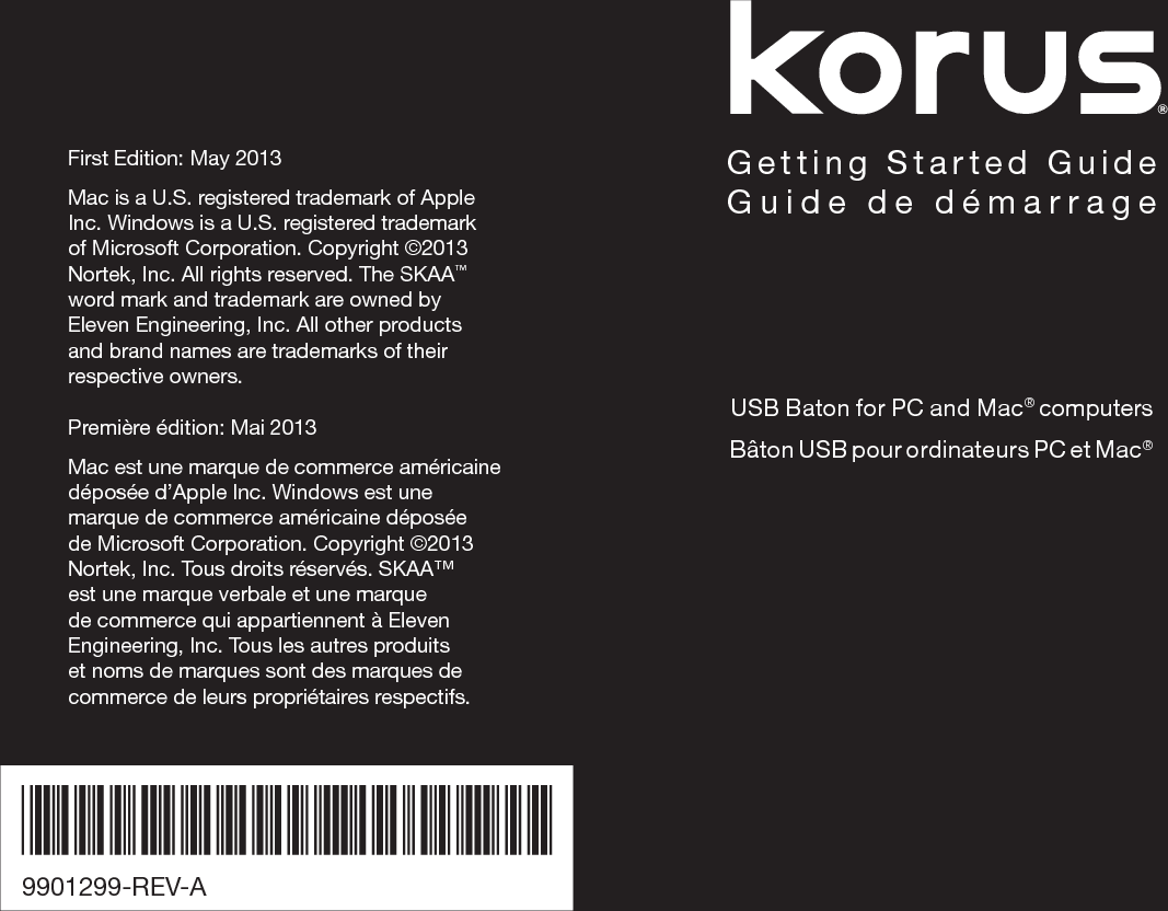 Page 1 of 2 - Pdf V600S Usb-Baton-Manual Korus USB Baton Getting Started Guide User Manual