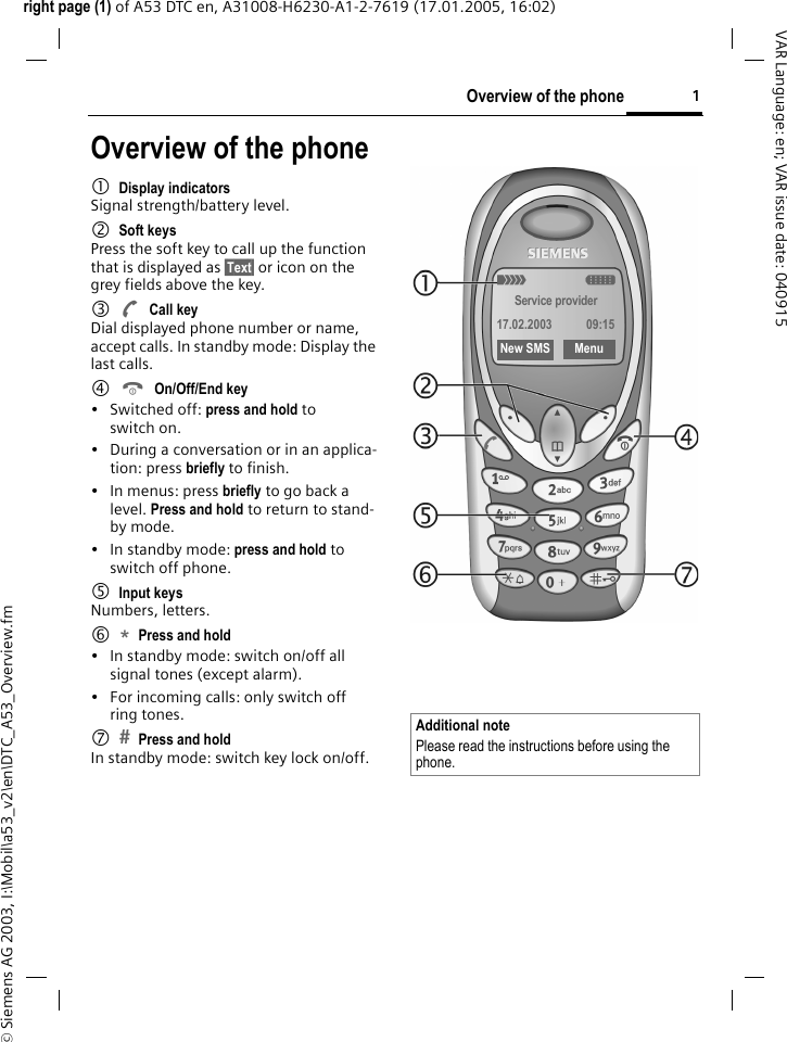 DTC_A53 Siemens A53 User Manual