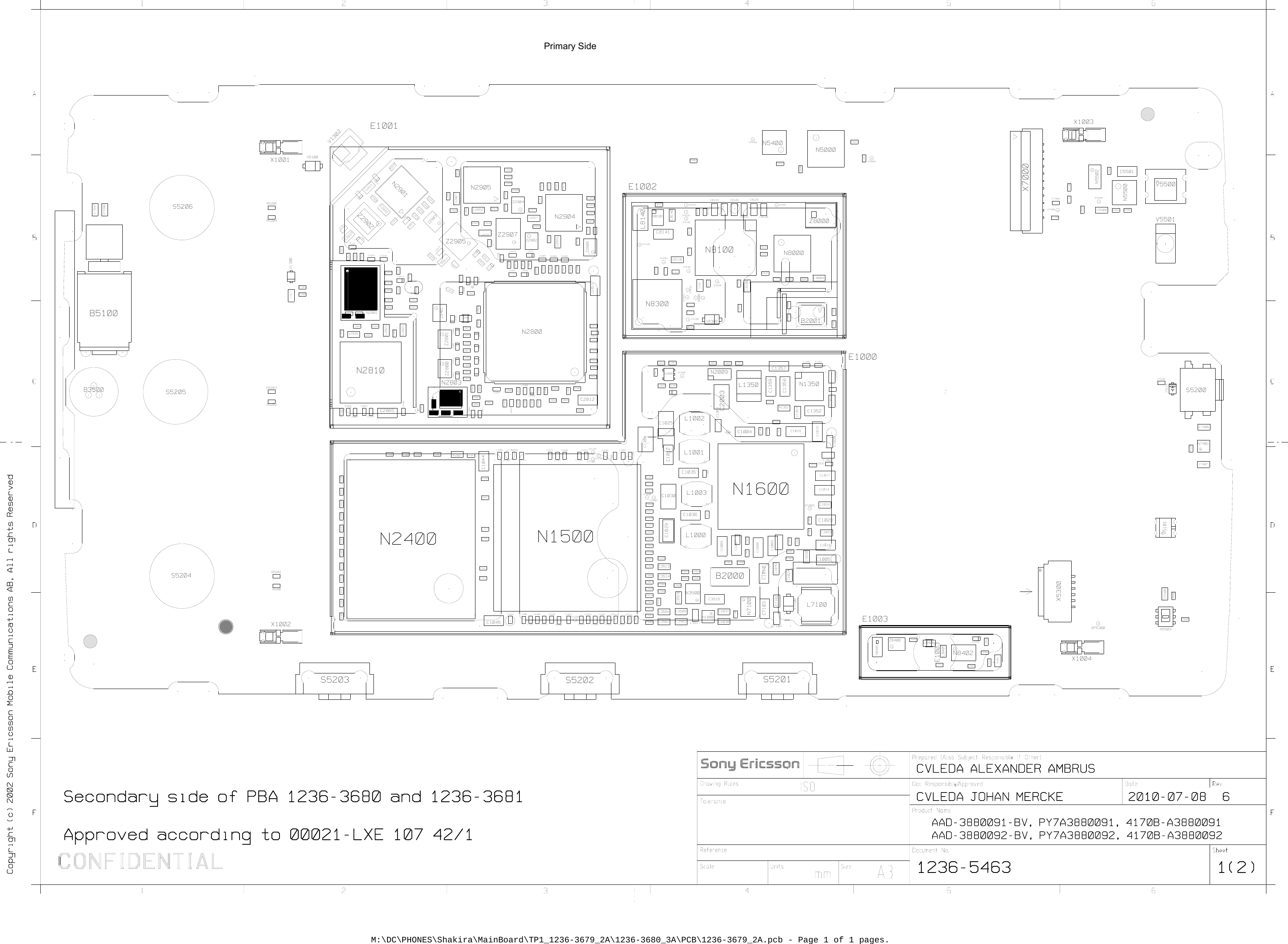Page 1 of 2 - 1236-3679_2A.pcb Sony Ericsson X8 PCB-schematics