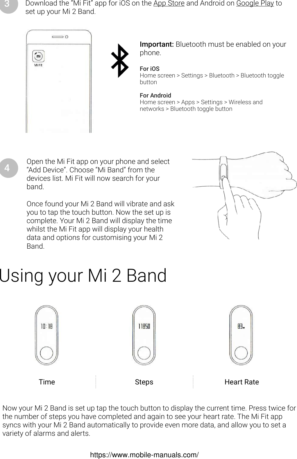 Xiaomi Fitness Tracker MI B User Guide