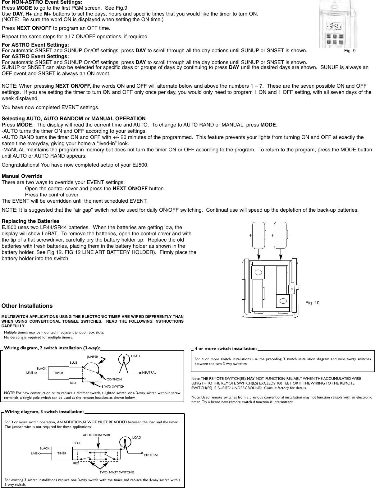 Page 3 of 4 - Intermatic In Wall Timer Ej500c