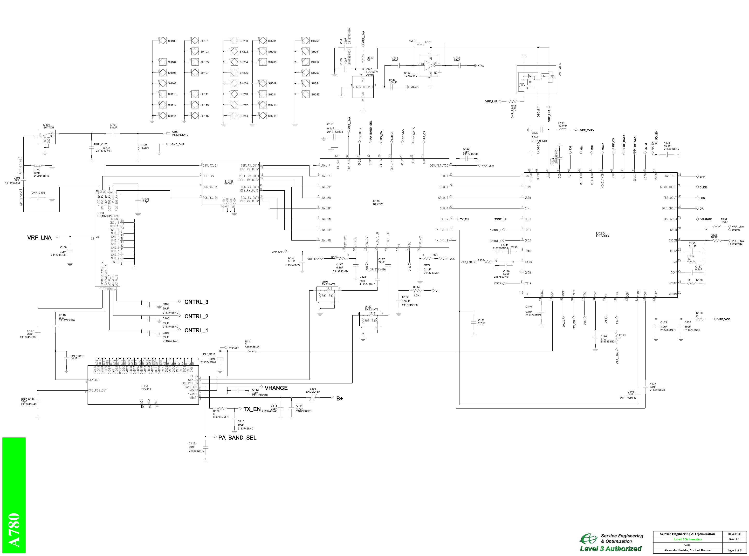 Page 1 of 5 - GSM_Service_A2Blank.cvx Motorolla-a780-schematics