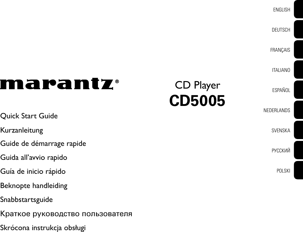 Page 1 of 8 - Marantz CD5005 User Manual  To The D7c39c32-3631-4661-8d74-72b228ac9163