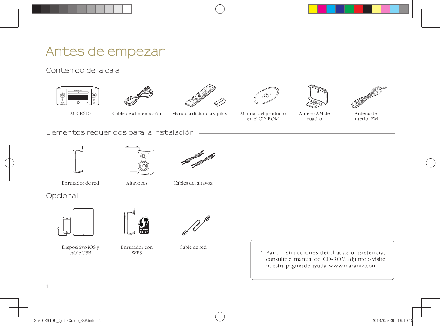 Page 2 of 8 - Marantz M-CR610 3.M-CR610U_QuickGuide_ESP User Manual  To The 1b421416-9238-4d63-955b-0273cba77e0d