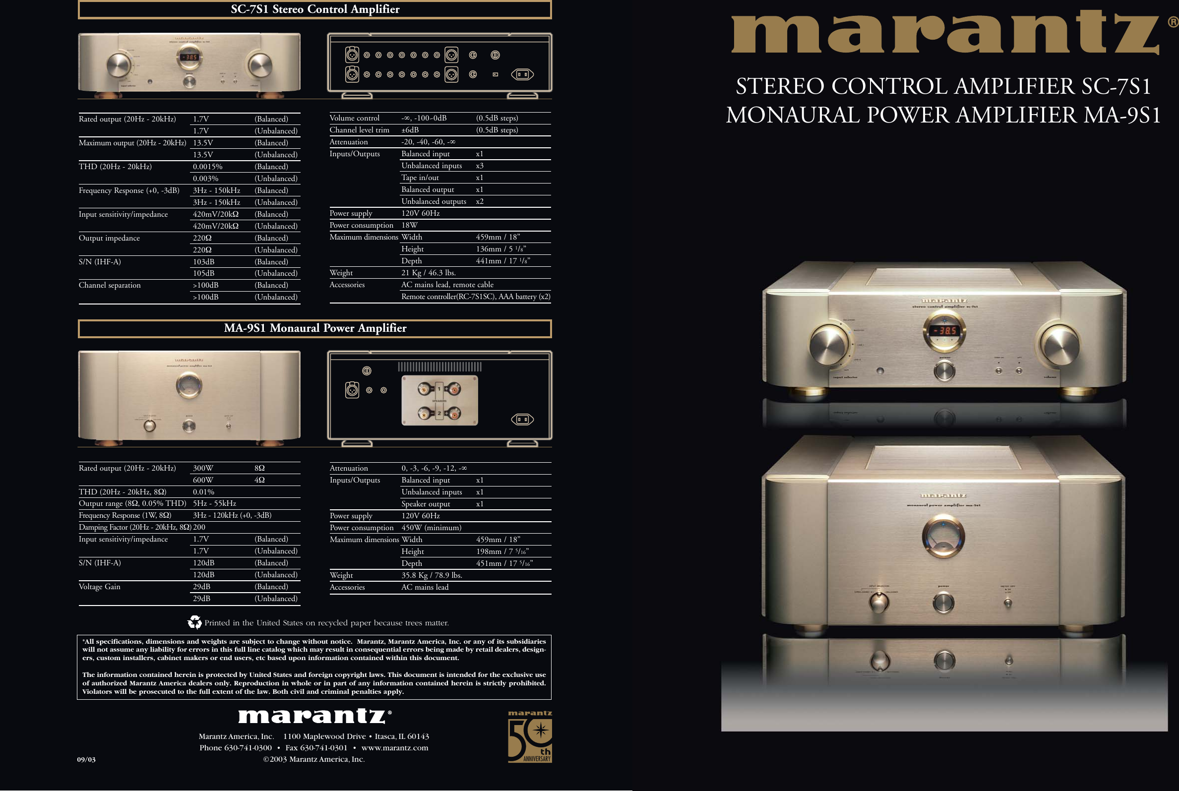 Marantz Reference Series Ma 9S1 Users Manual 81340.Marantz