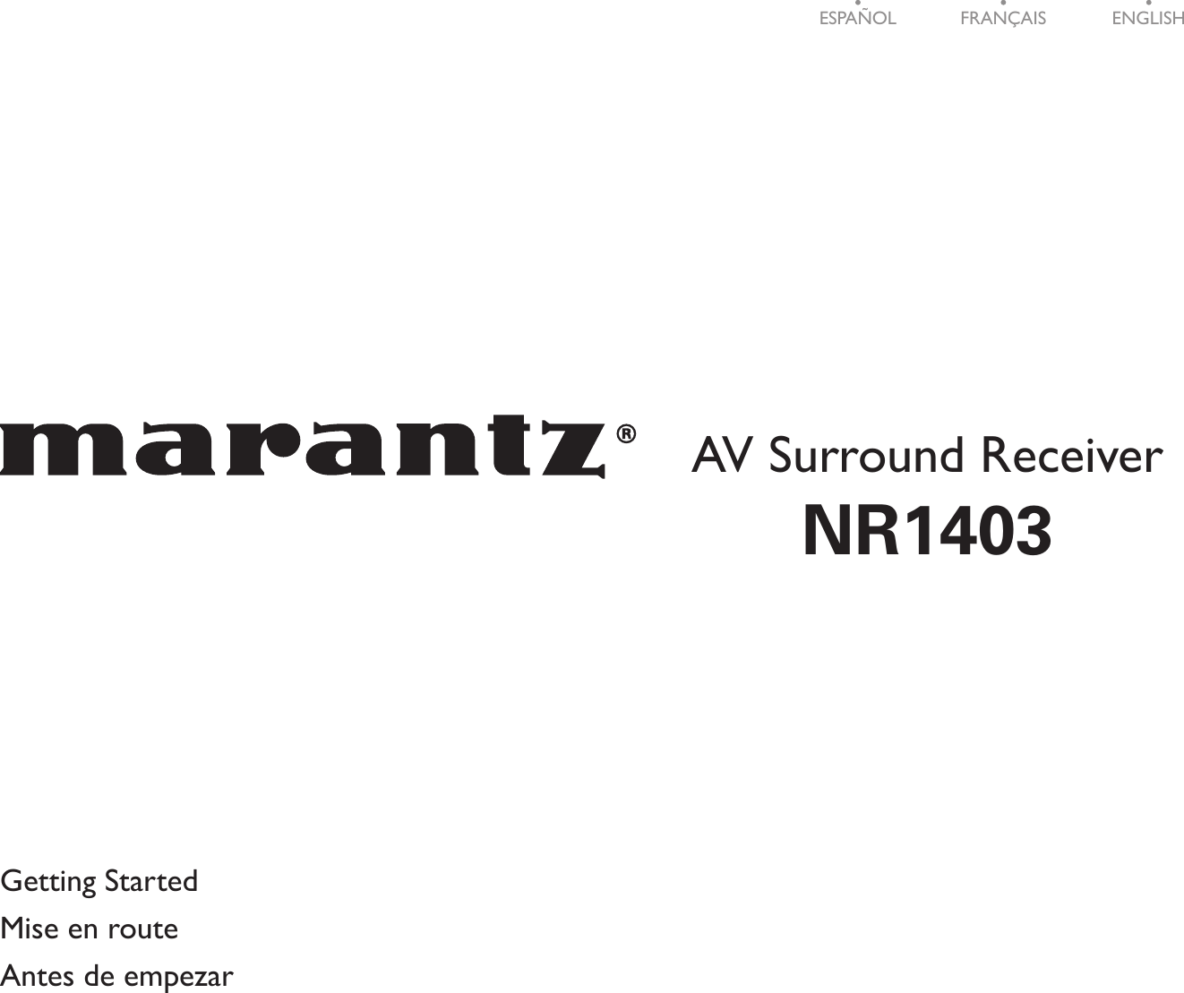 Page 1 of 10 - Marantz NR1403 User Manual  To The 58741dbf-16b7-4376-8096-ddd678b60082