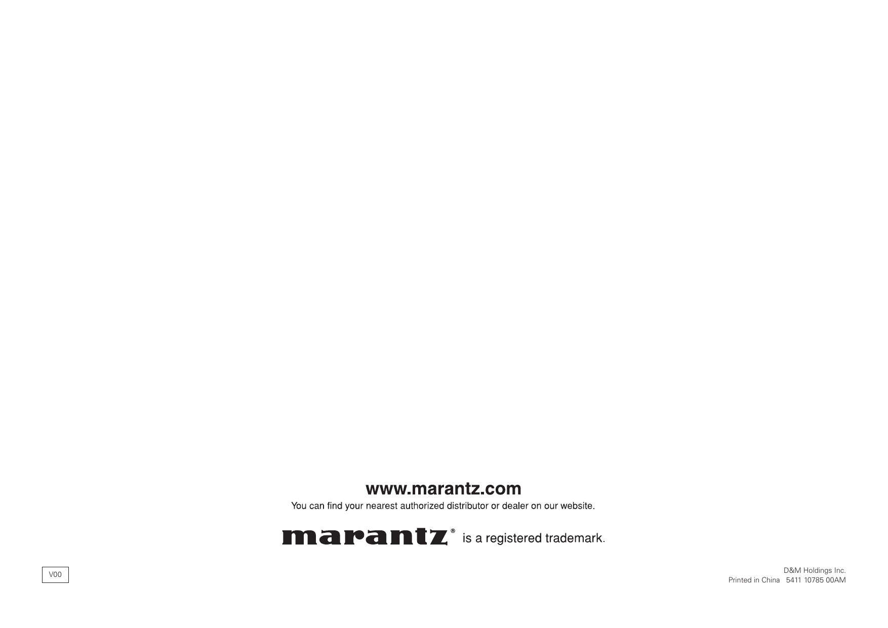 Page 10 of 10 - Marantz NR1403 User Manual  To The 58741dbf-16b7-4376-8096-ddd678b60082
