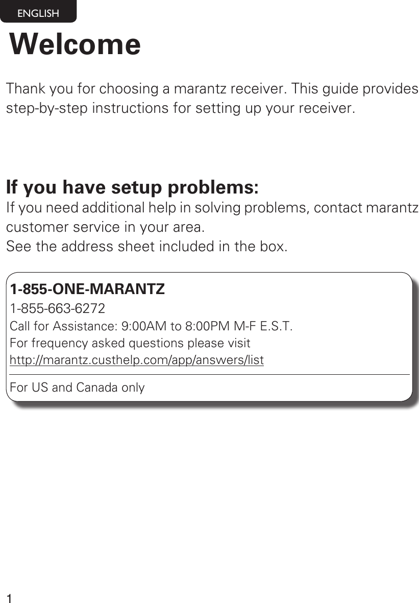 Page 2 of 10 - Marantz NR1403 User Manual  To The 58741dbf-16b7-4376-8096-ddd678b60082