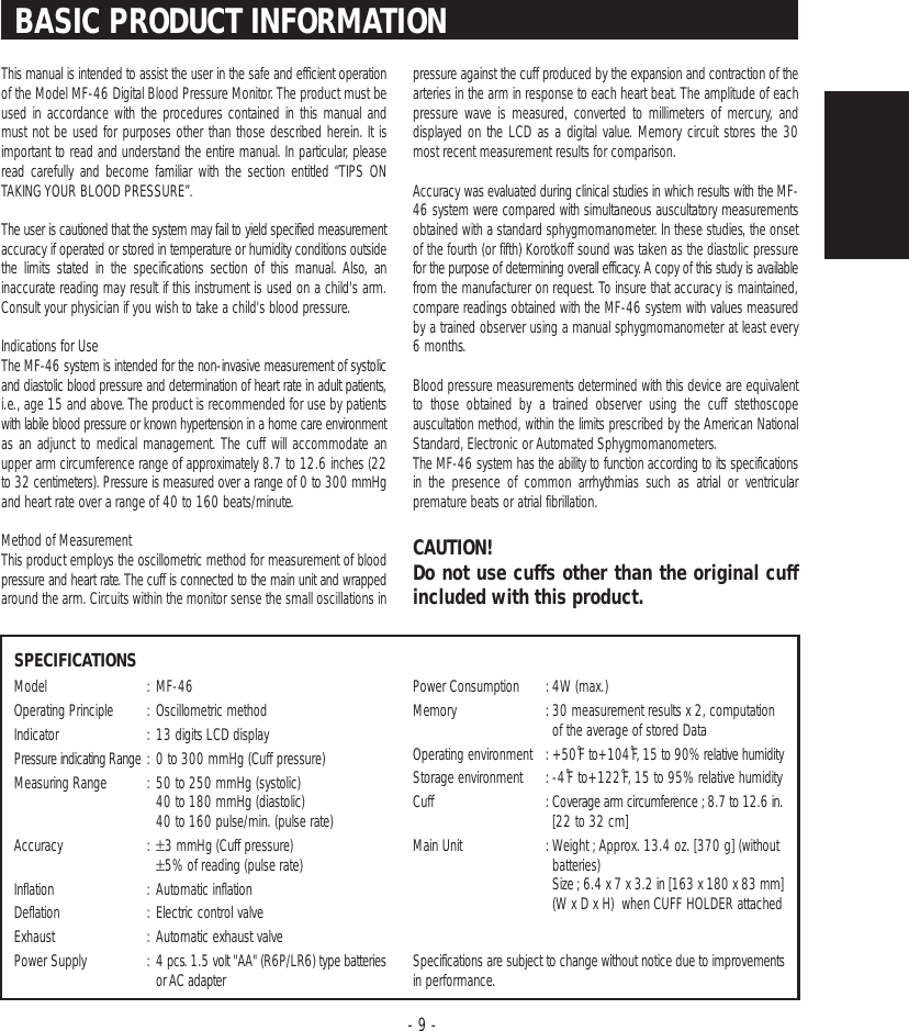 Page 5 of 9 - Mark-Of-Fitness Mark-Of-Fitness-Mf-46-Users-Manual- Mark-of-fitness-mf-46-users-manual