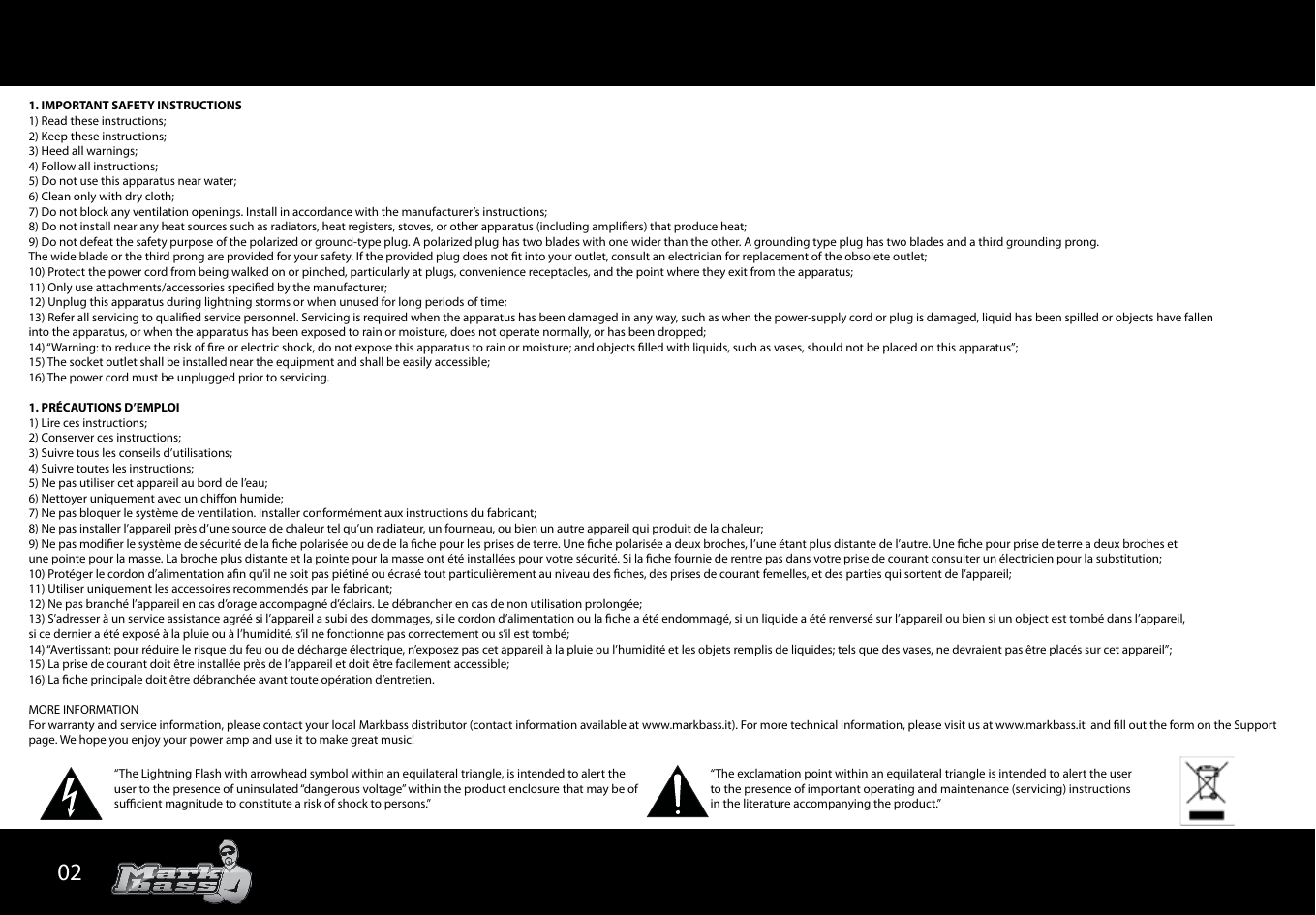 Page 2 of 8 - Markbass Markbass-Big-Bang-Owners-Manual