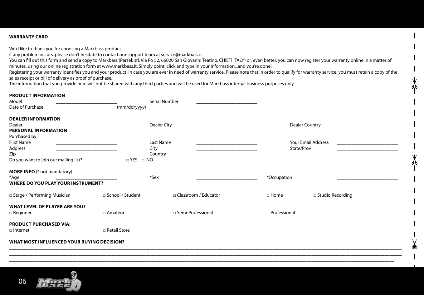 Page 6 of 8 - Markbass Markbass-Big-Bang-Owners-Manual