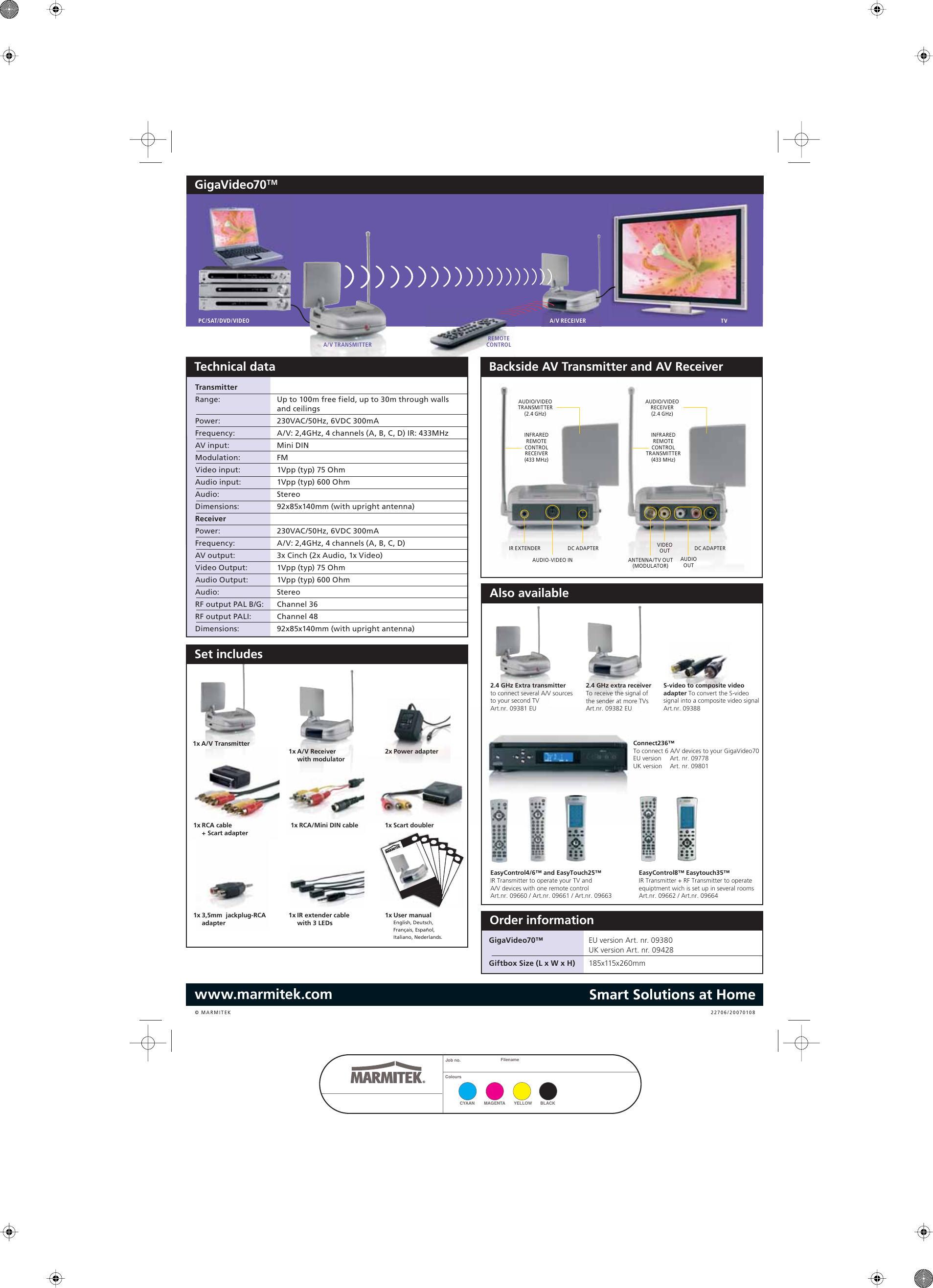 Page 2 of 2 - Marmitek Marmitek-Silveline-Wireless-Audio-Video-System-Gigavideo70-Users-Manual- Marmitek-silveline-wireless-audio-video-system-gigavideo70-users-manual