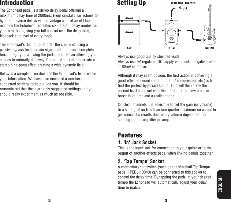 Page 3 of 5 - Marshall-Amplification Marshall-Amplification-Echohead-Users-Manual-  Marshall-amplification-echohead-users-manual