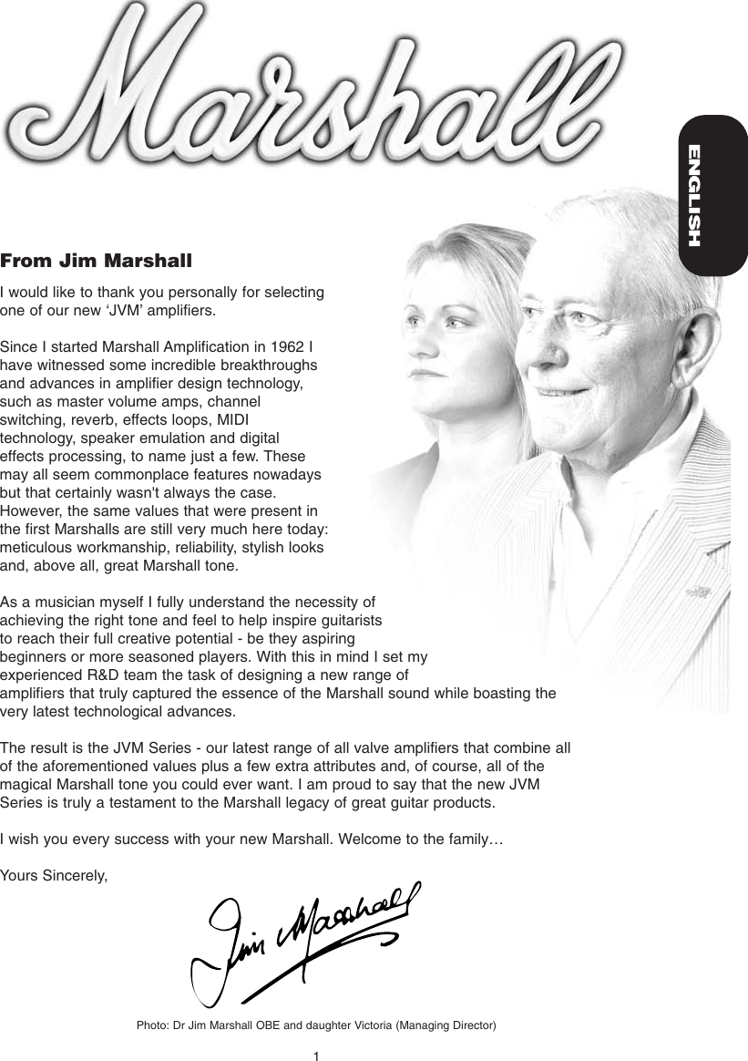 Page 2 of 9 - Marshall-Amplification Marshall-Amplification-Jvm-2-Users-Manual- Marshall-amplification-jvm-2-users-manual