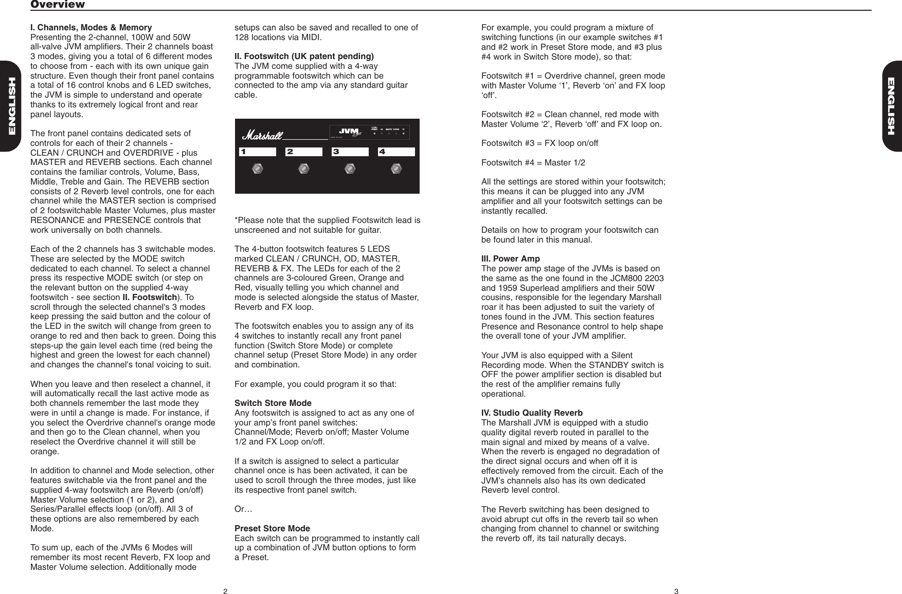 Page 3 of 9 - Marshall-Amplification Marshall-Amplification-Jvm-2-Users-Manual- Marshall-amplification-jvm-2-users-manual