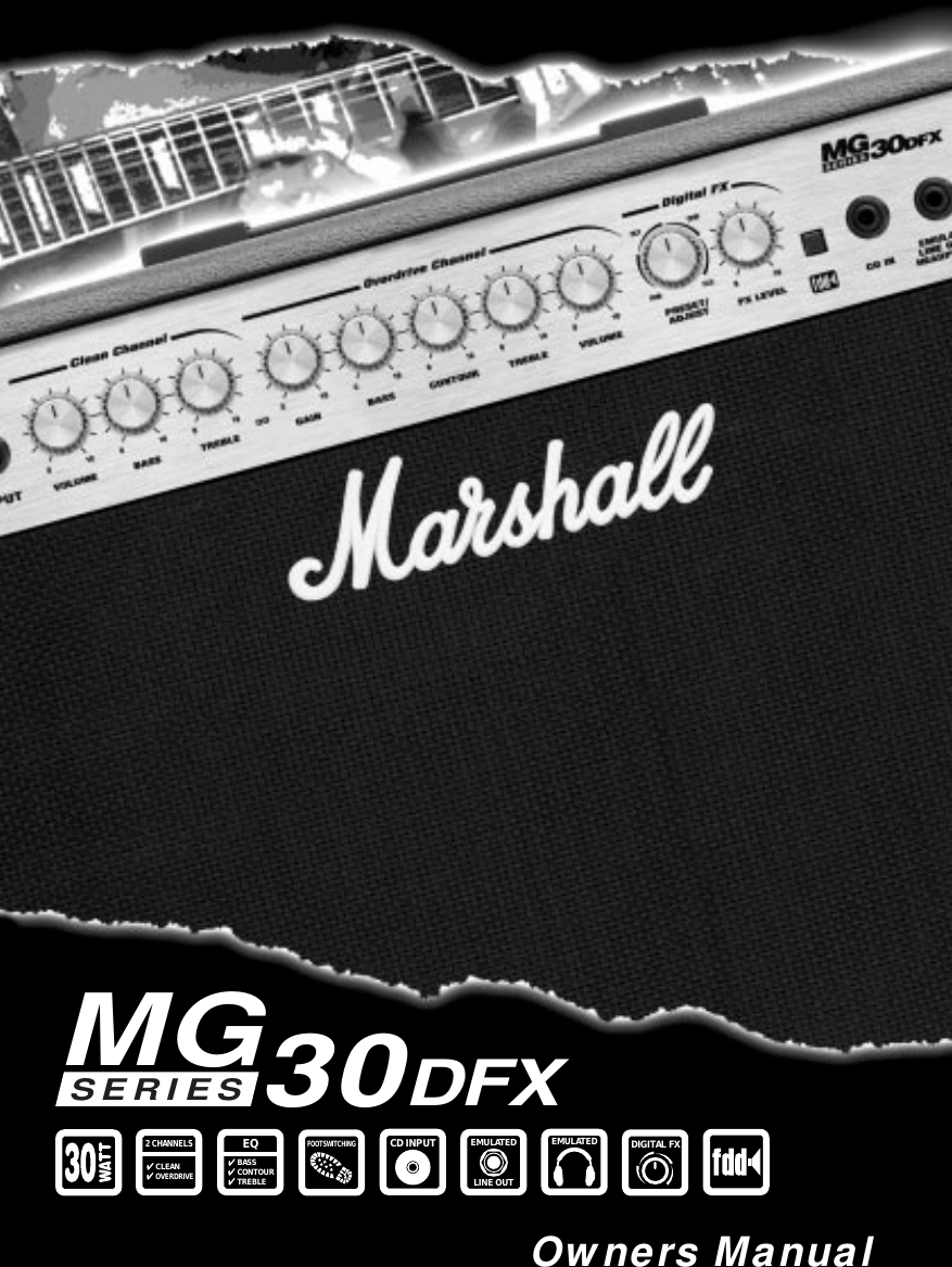 Page 1 of 5 - Marshall-Amplification Marshall-Amplification-Mg30Dfx-Users-Manual- MG30 Hbk Multi 230V  Marshall-amplification-mg30dfx-users-manual