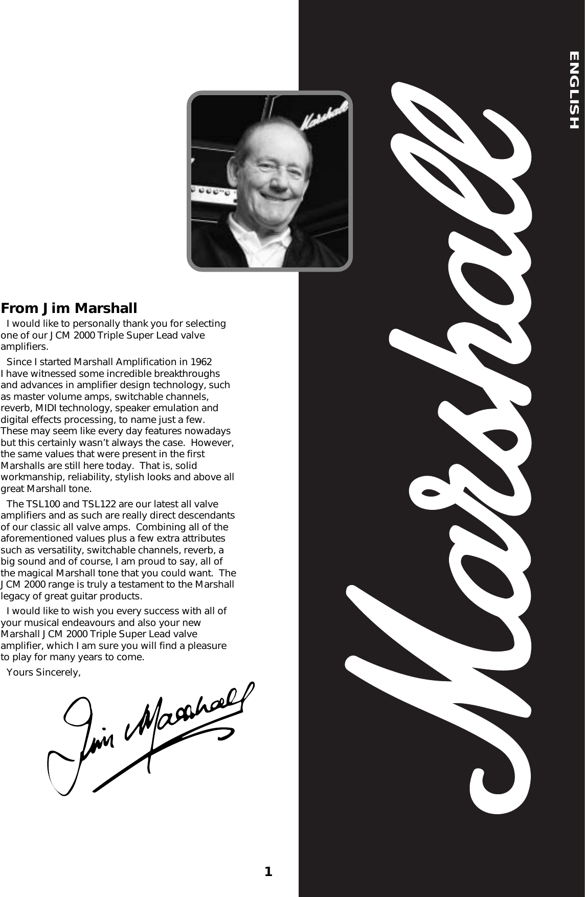 Page 2 of 10 - Marshall-Electronic Marshall-Electronic-Tsl100-Users-Manual- TSL100/122 Hbk  Marshall-electronic-tsl100-users-manual