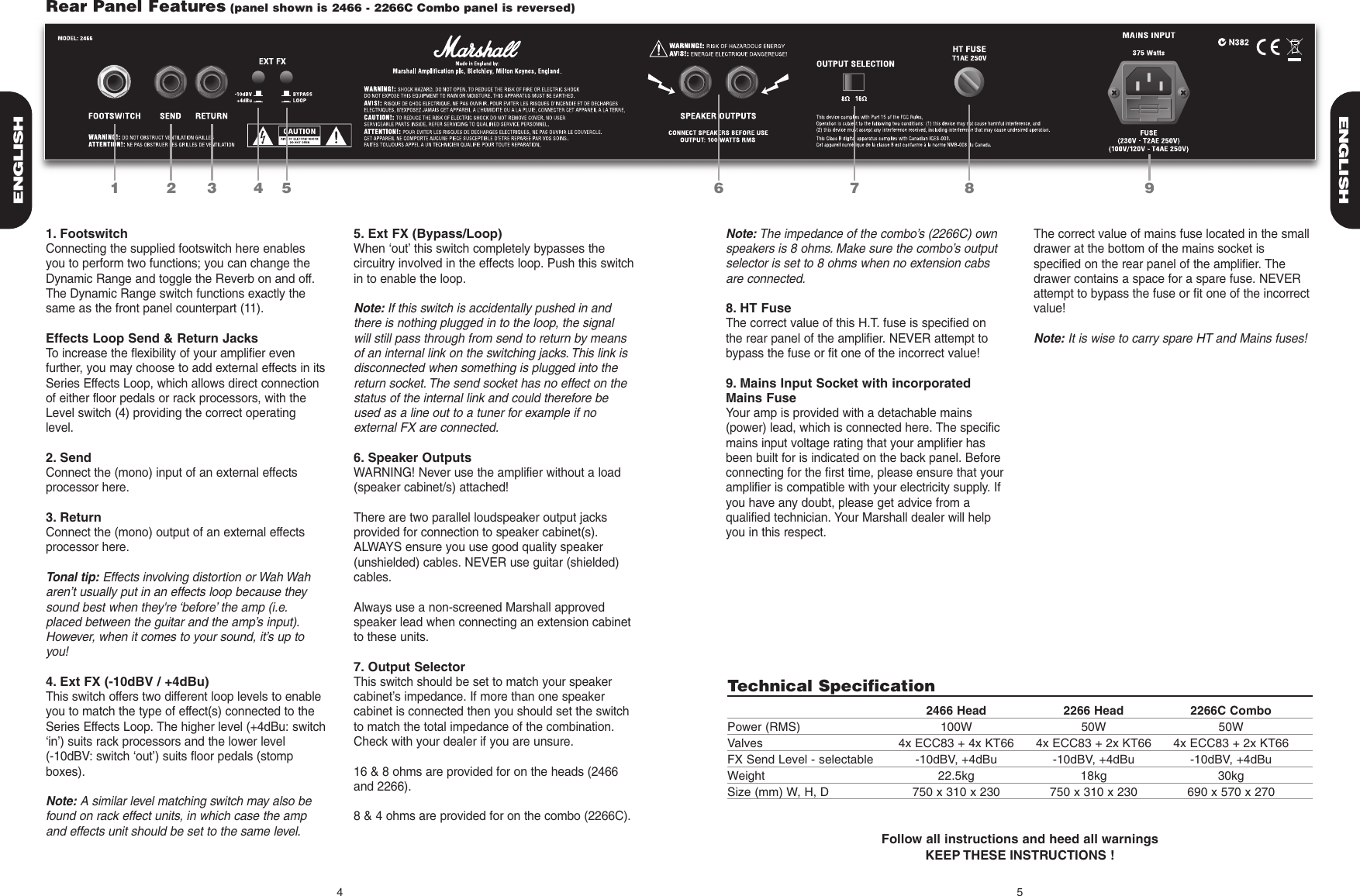 Page 4 of 4 - Marshall Marshall-2266-Users-Manual-  Marshall-2266-users-manual